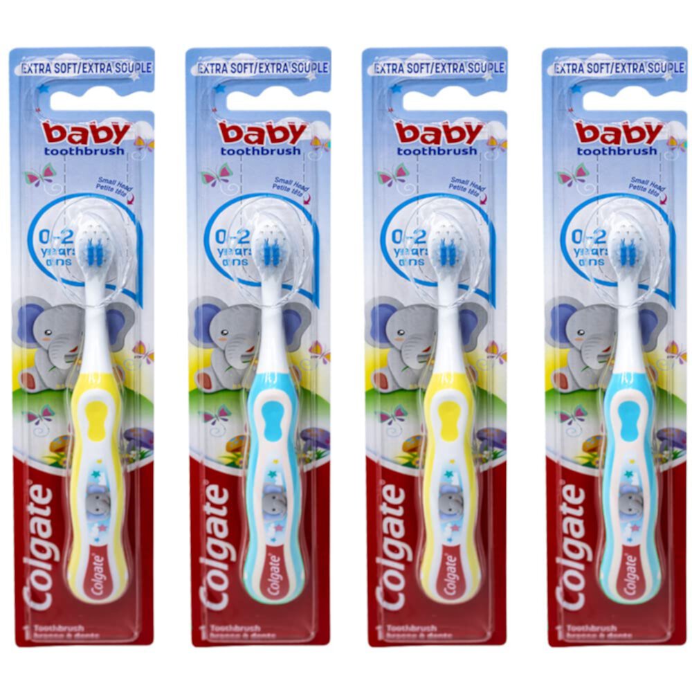 Colgate My First Baby Toothbrush, Extra Soft, (Colors Vary) - Pack of 4 Visit the Colgate Store