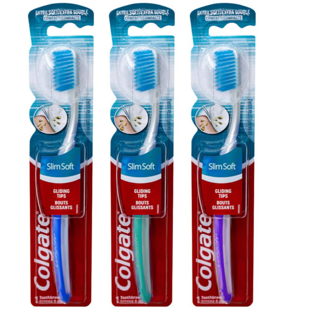 Colgate Slim Soft Compact Toothbrush, Extra Soft (Colors Vary) - Pack of 3 Visit the Colgate Store