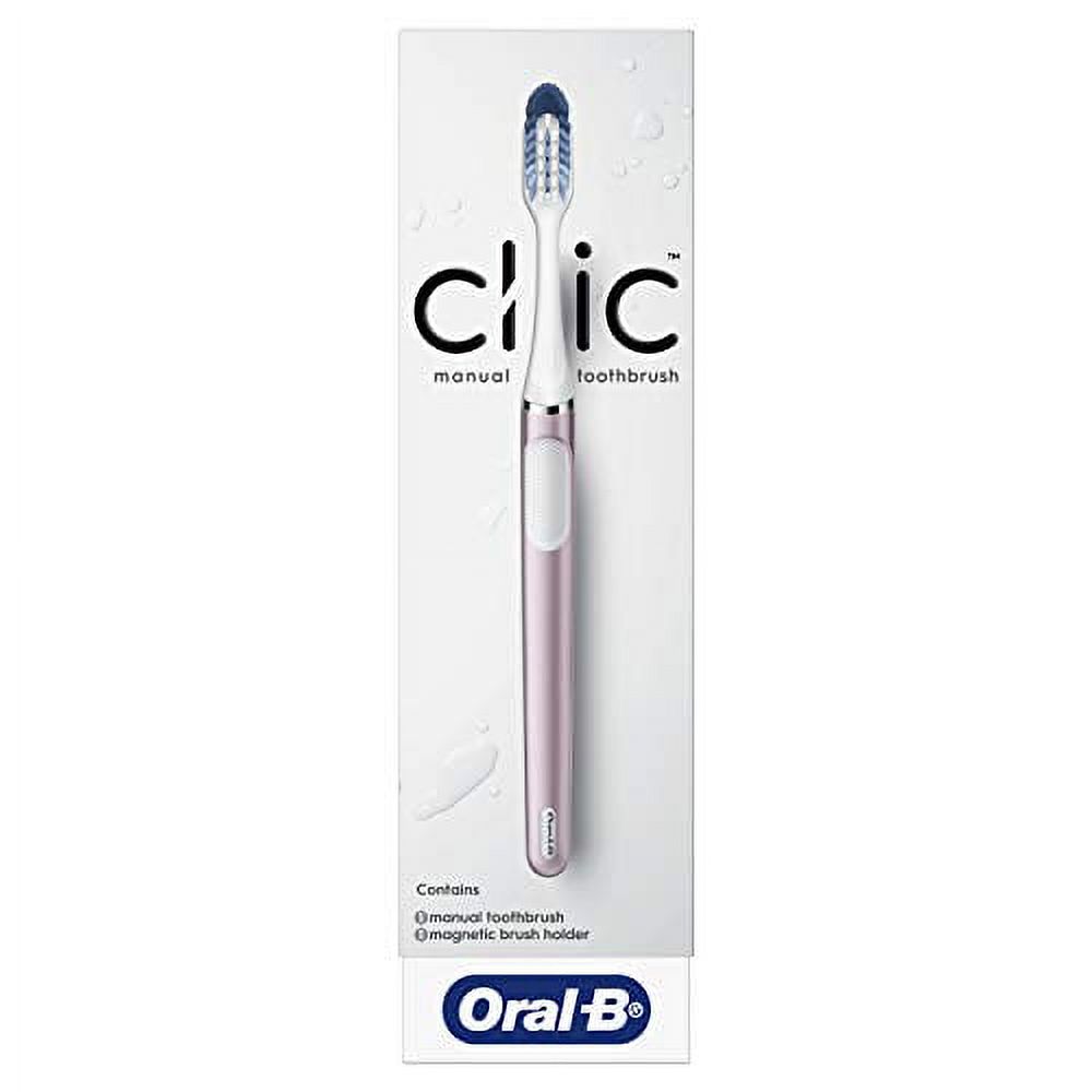 Oral-B Clic Manual Toothbrush, Rose, with Brush Head and Magnetic Toothbrush Holder Visit the Oral-B Store