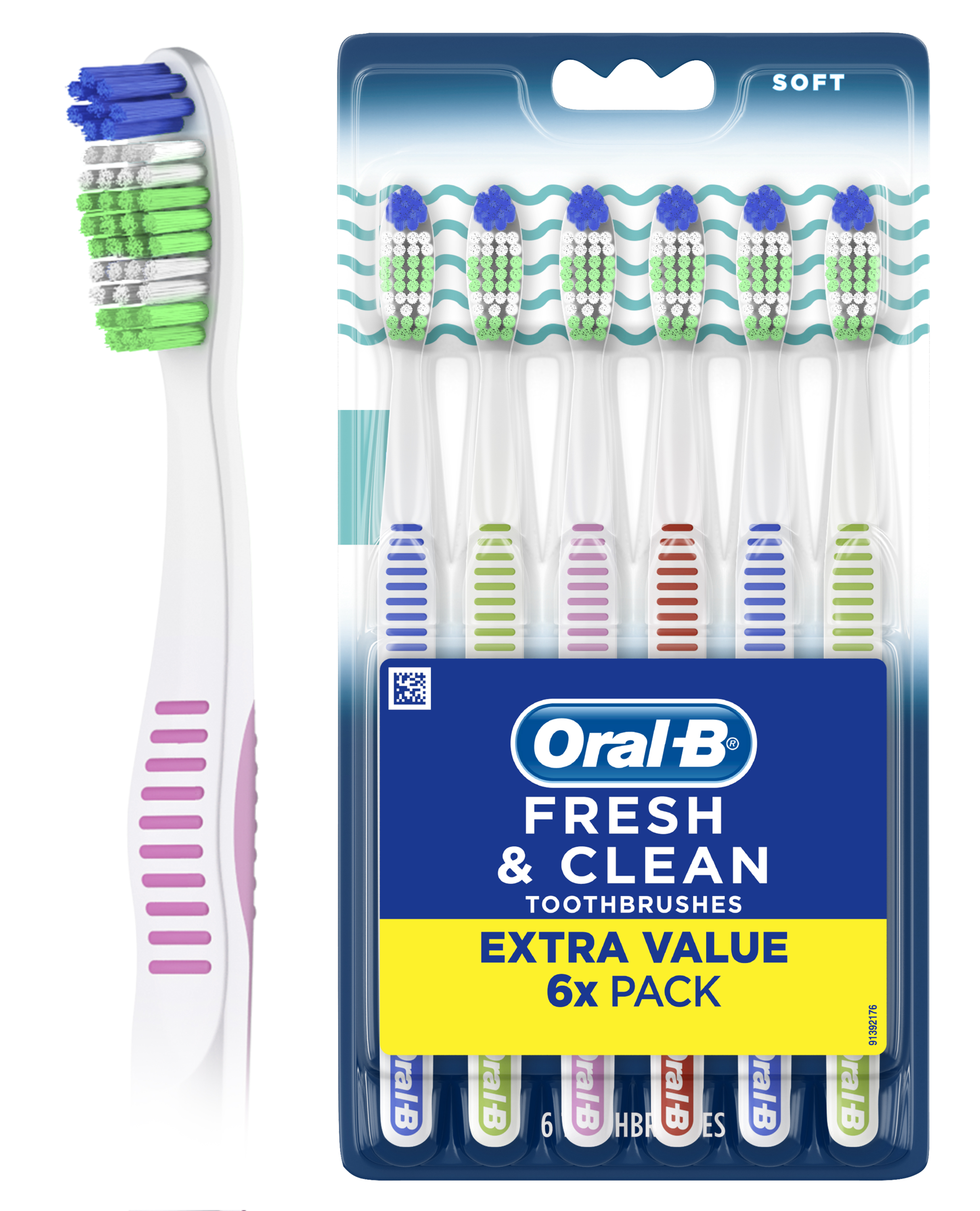 Oral-B Fresh & Clean Manual Toothbrush, Soft, 6 Count Visit the Oral-B Store