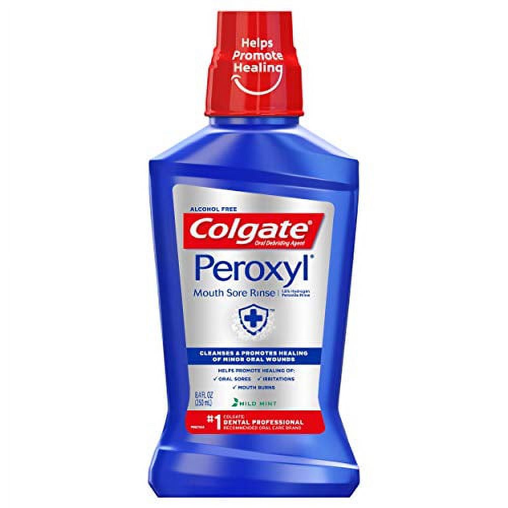 Colgate Peroxyl Antiseptic Mouth Sore Rinse, Alcohol Free, 1.5% Hydrogen Peroxide, Mild Mint, 8.45 Ounce Visit the Colgate Store