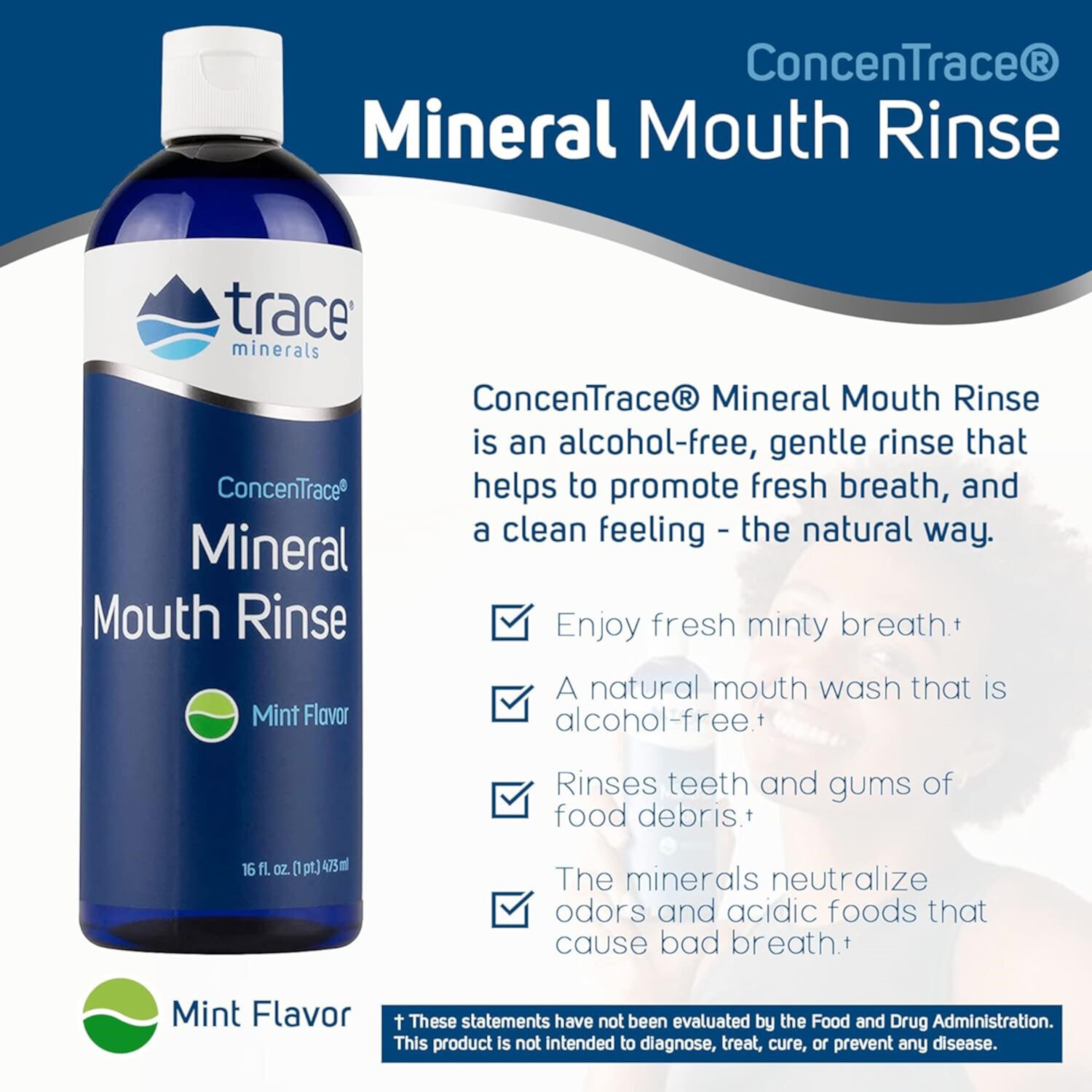 Trace Concentrace Mineral Mouth Rinse - Mint 16 fl oz Liq Trace