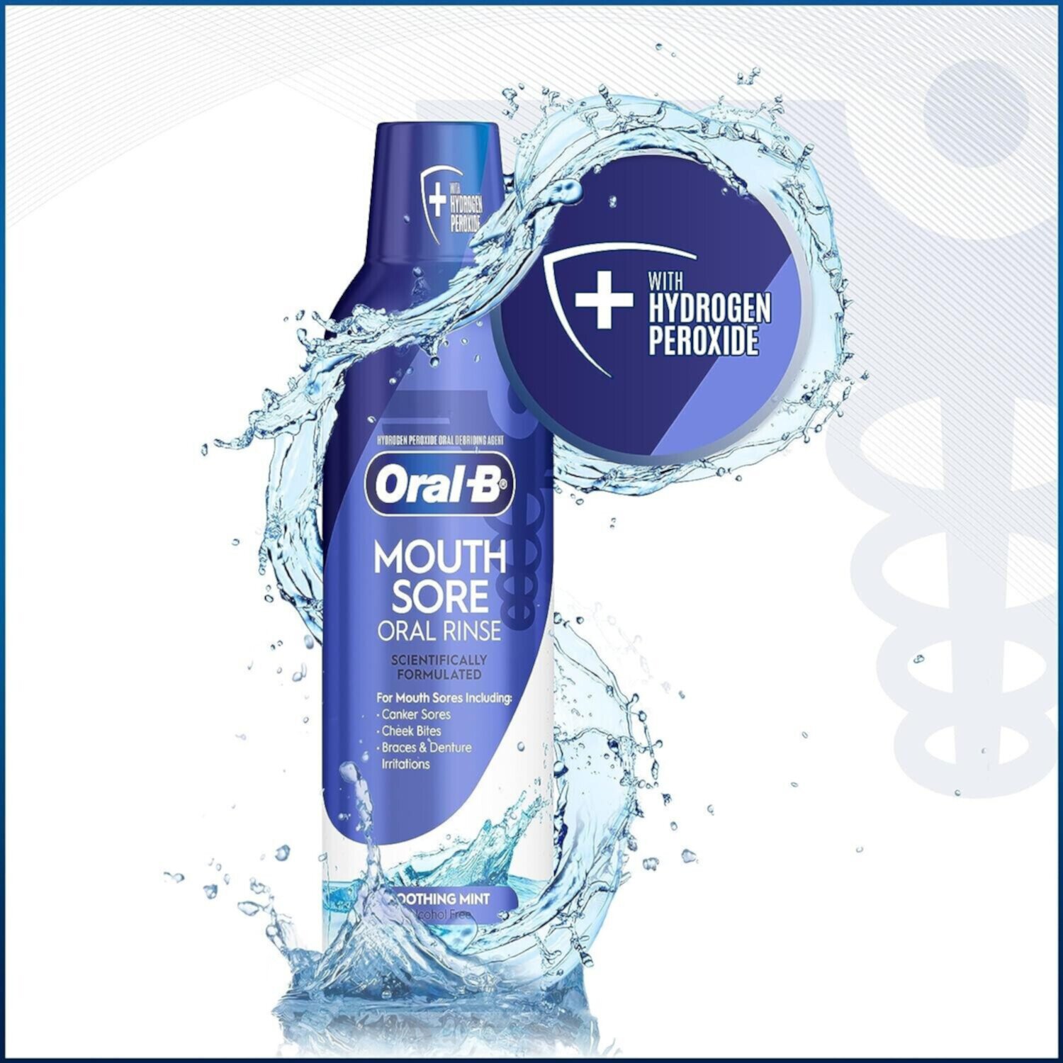 Oral-B Mouth Sore Oral Rinse In Soothing Mint 8 oz Oral-B