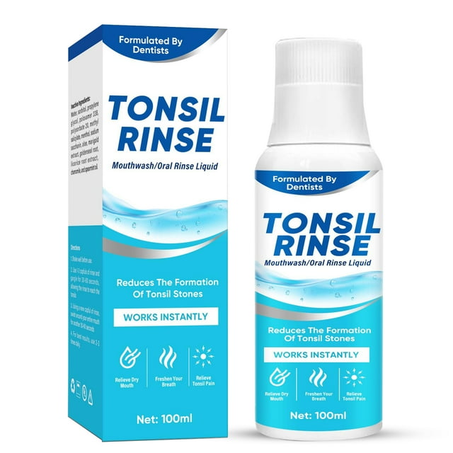 Tonsil Stone Remover, Natural Mouthwash or Oral Rinse Liquid to Help Soothe Tonsils, Effective Mouthwash, Mint Flavored Oral Mouthwash, Helps Soothe Tonsils, Eliminates Bad Breath, Relieves Dry Mouth Shaboo Prints