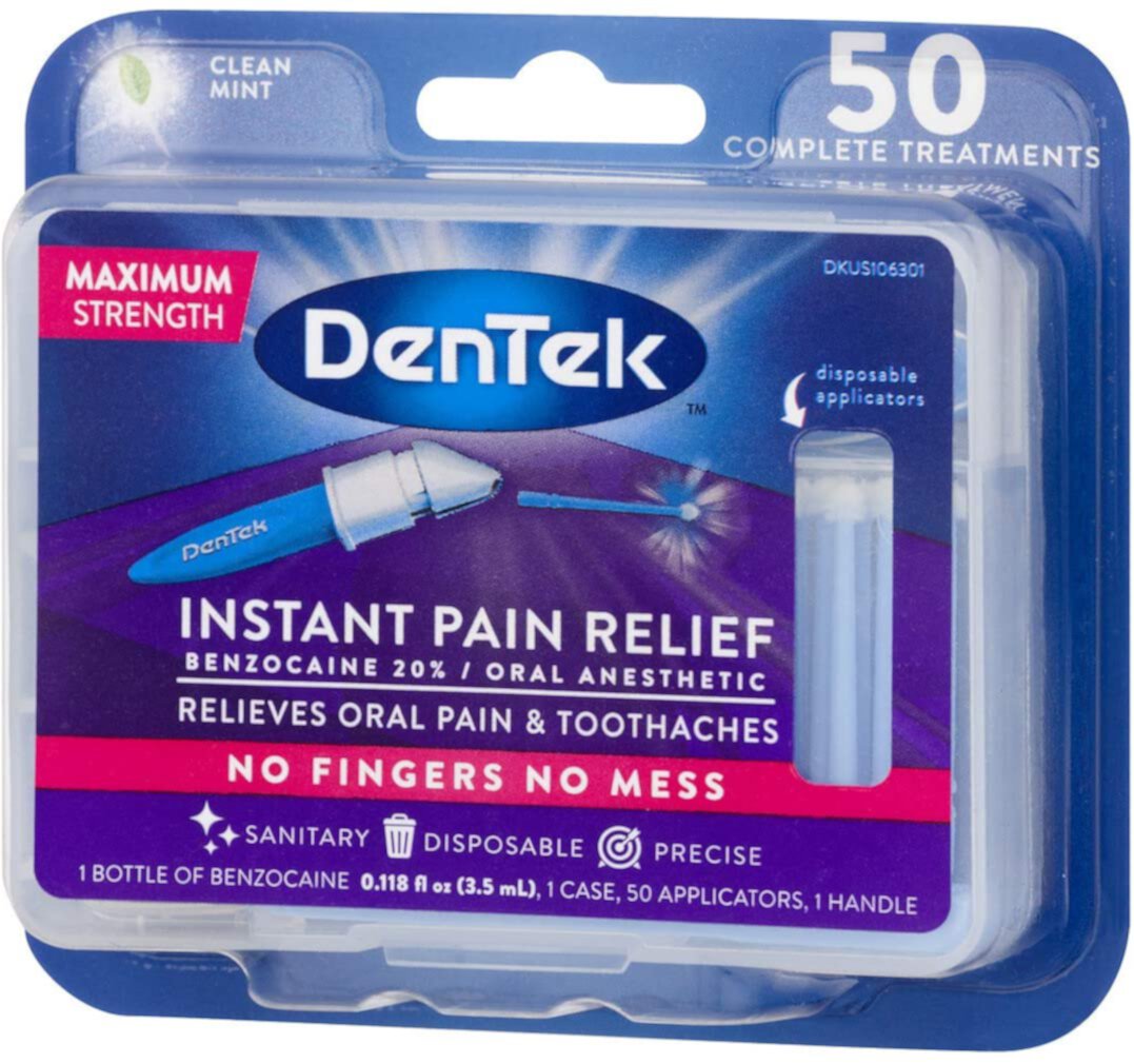 DenTek Instant Oral Pain Relief Adult Mouthwash Kit with Benzocaine 20%, 50-Count Pack Visit the DenTek Store