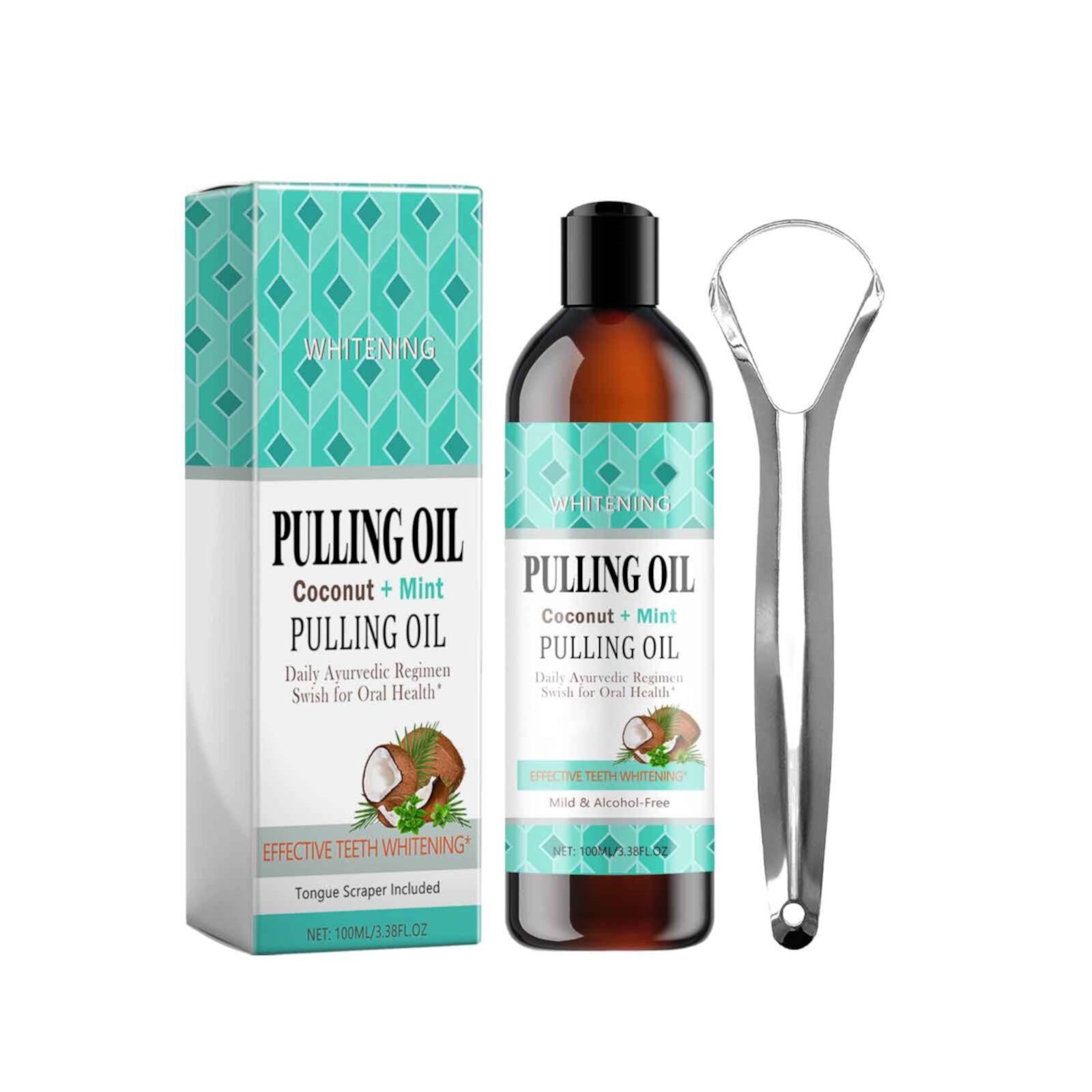 Pulling Oil With Coconut Peppermint Oil Mouthwash For Oral Care Teeth And Fresh Breath Organic Oils Mouthwash With Tongue Scraper Alcohol For Gu 100ml Unbr