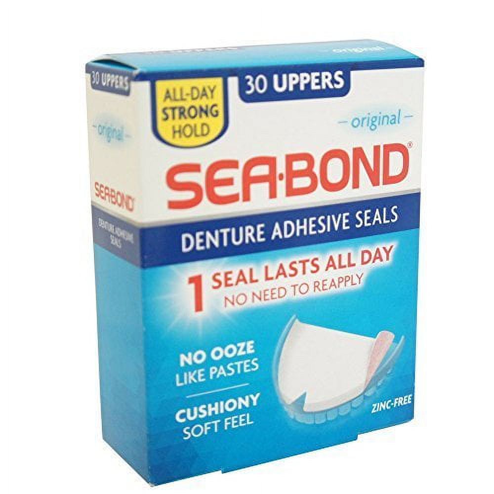 Sea Bond Secure Denture Adhesive Seals, Original Uppers, 30 Count Sea-Bond