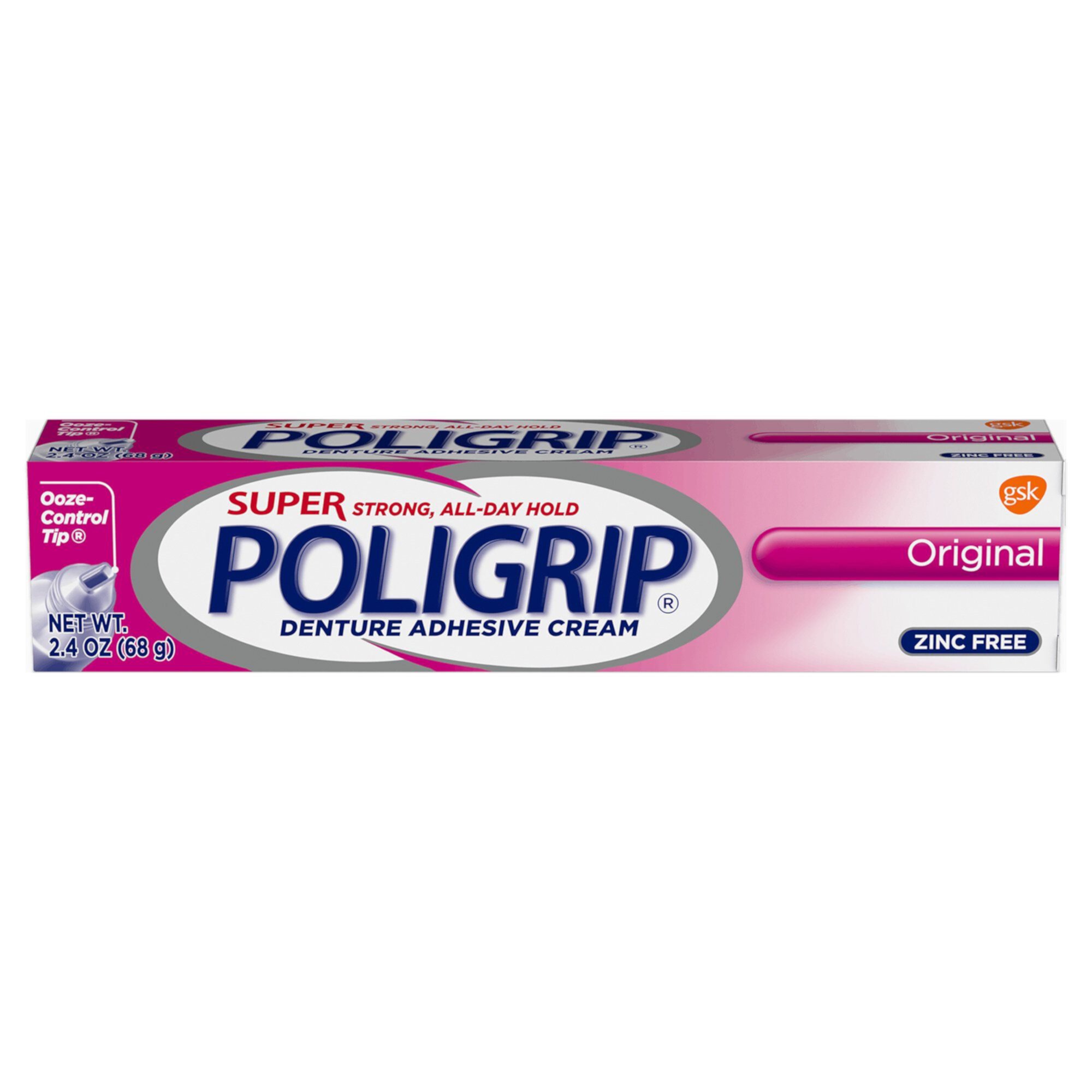 Super Poligrip Original Denture Adhesive Cream, 2.4 oz Tube (Sold as EA/1) Super Poligrip