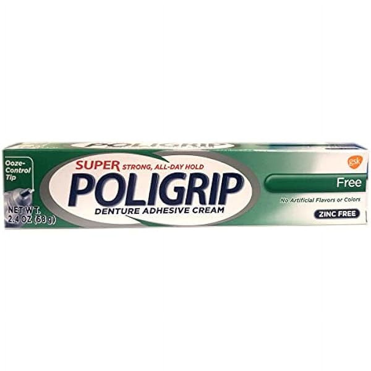 Super Poligrip Denture Adhesive Cream: 2 Packs of 2.4 Oz FENG20