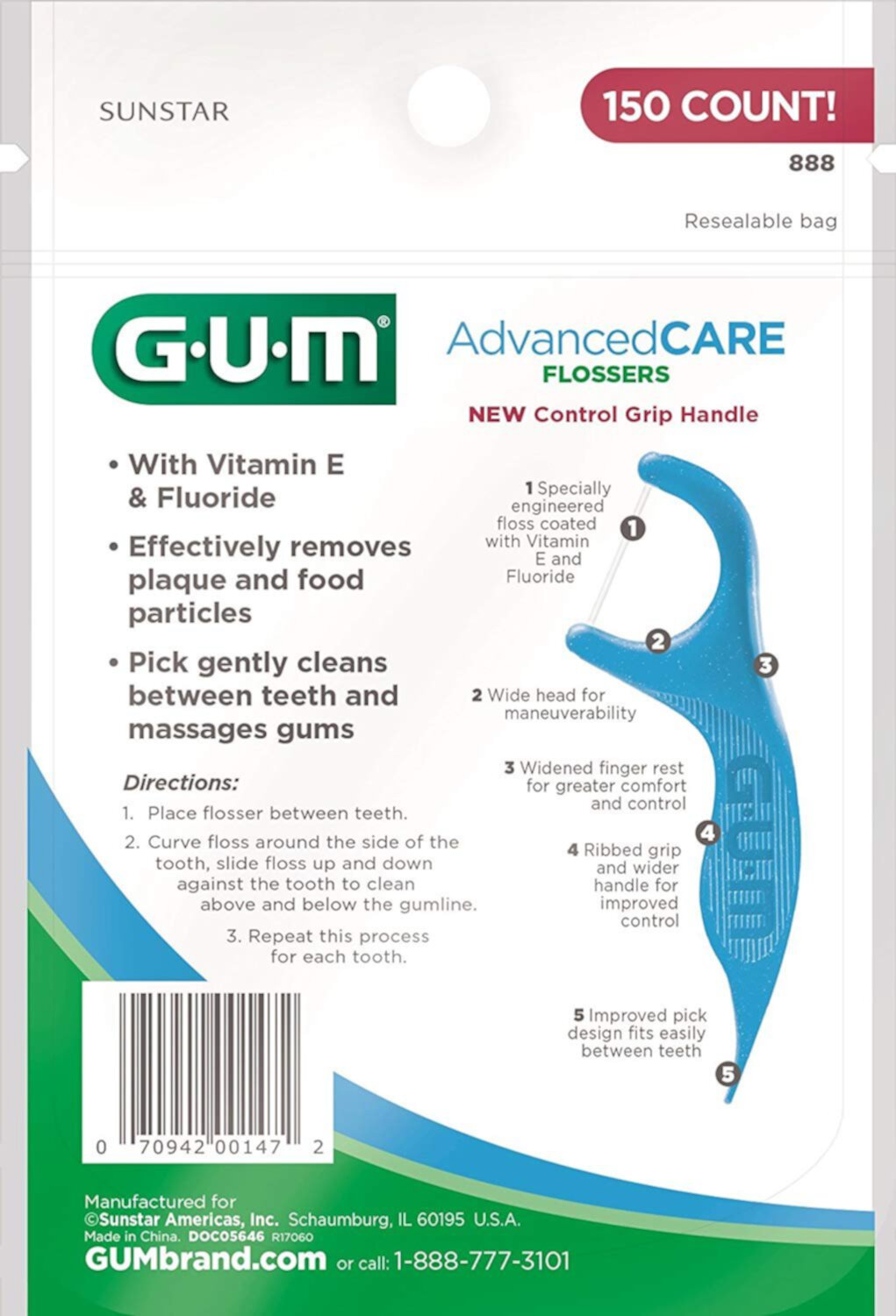 GUM Sunstar Gum Professional Clean Flossers 150 ea Visit the GUM Store