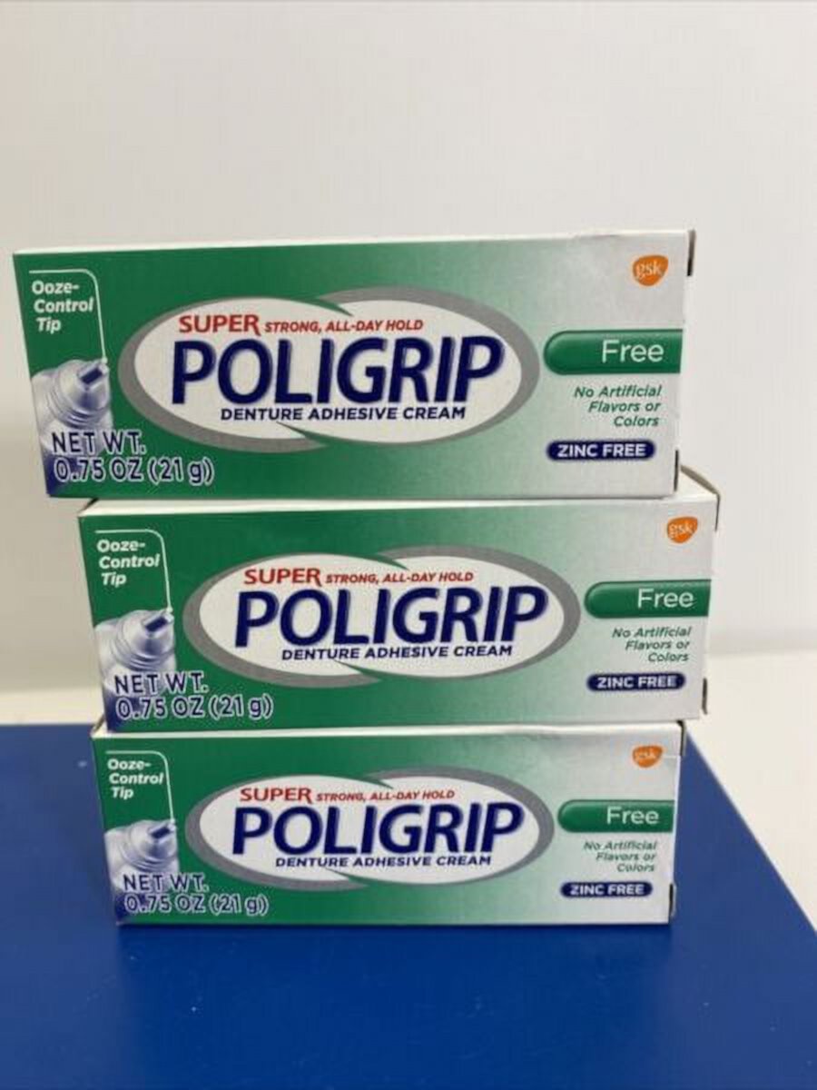 Super PoliGrip Denture Adhesive Cream 0.75 oz (3 Pack) Super Poligrip