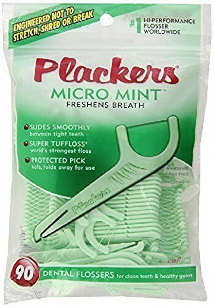 Plackers Dentalal Floss Freshens Breathe & Clean Feel Micro Mint, 90 Ct Visit the Plackers Store