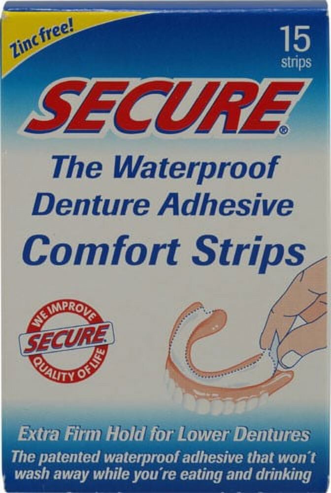 Secure Waterproof Denture Adhesive Comfort Strips, 15 Ct Bioforce/A.Vogel