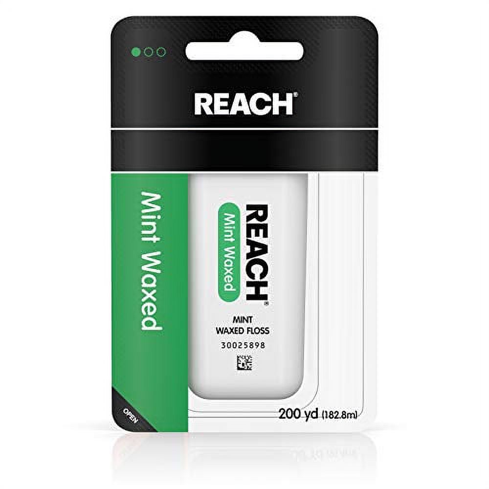 Reach Waxed Dental Floss for Plaque and Food Removal, Refreshing Mint Flavor, 200 Yards, 1 Count Reach