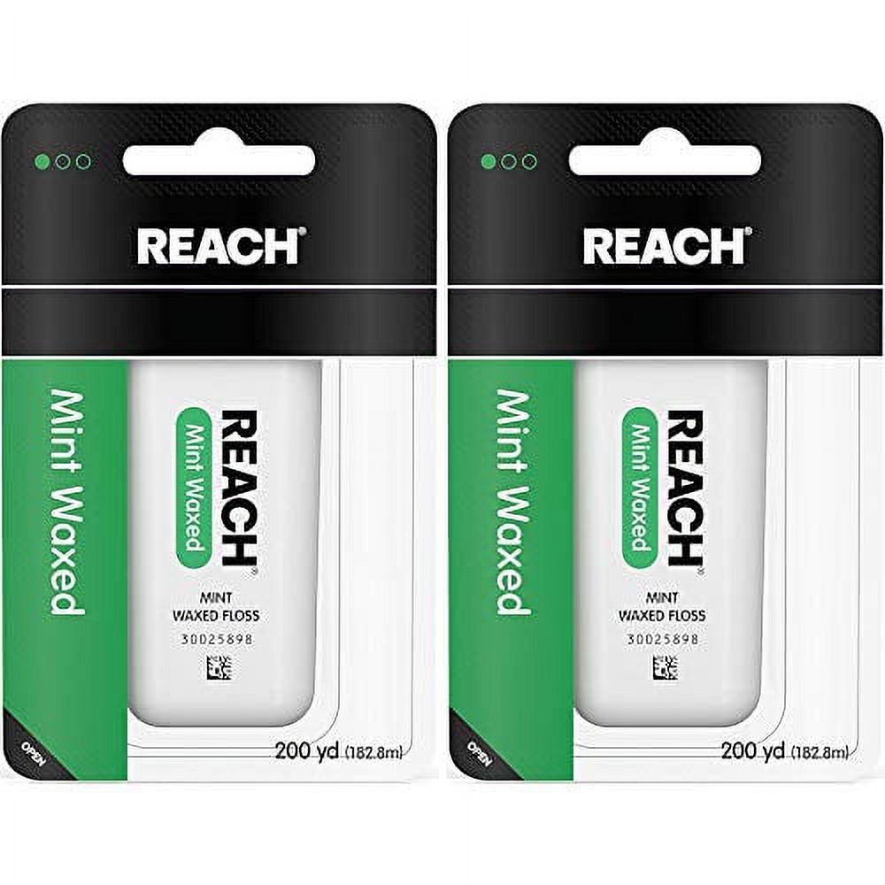 Reach Dental Floss, Waxed, Mint, 200 Yard (Pack of 2) Reach