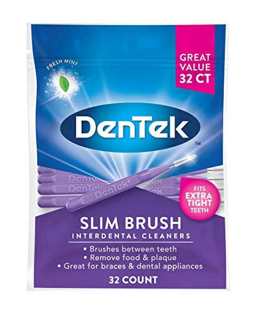 DenTek Slim Brush Interdental | Brushes Between Teeth | Extra Tight Teeth | Mouthwash Blast 32 Count (packaging vary) Visit the DenTek Store