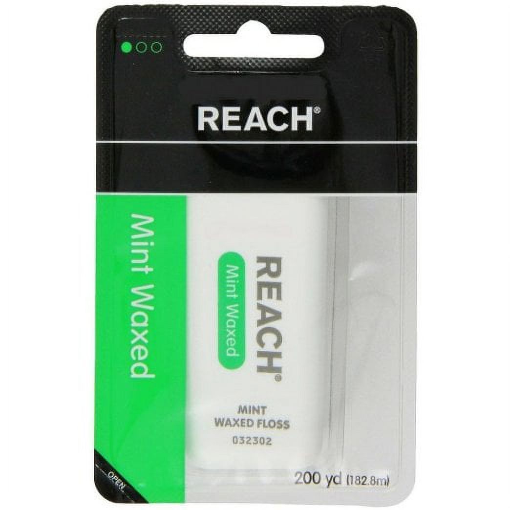 Reach Dental Floss, Waxed, Mint, 200 Yard Reach