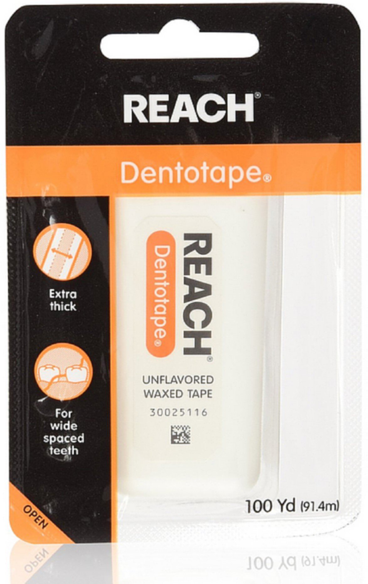 REACH Dentotape Waxed Tape, Unflavored 100 Yards (Pack of 3) Reach