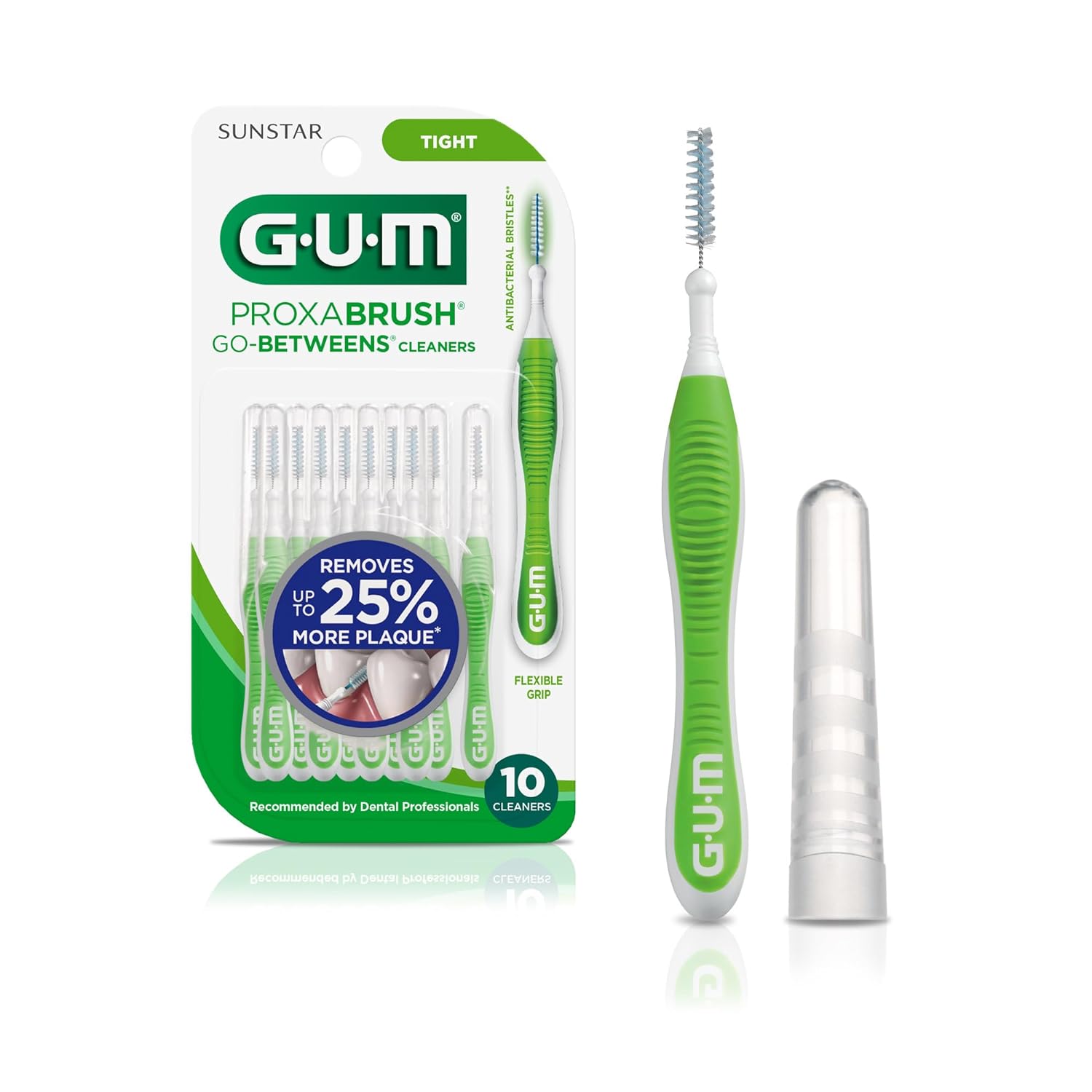 GUM Proxabrush Go-Betweens - Tight - Interdental Brushes - Soft Bristled Dental Picks for Plaque Removal & Gum Health - Safe for Braces & Dental Devices, 10ct Visit the GUM Store