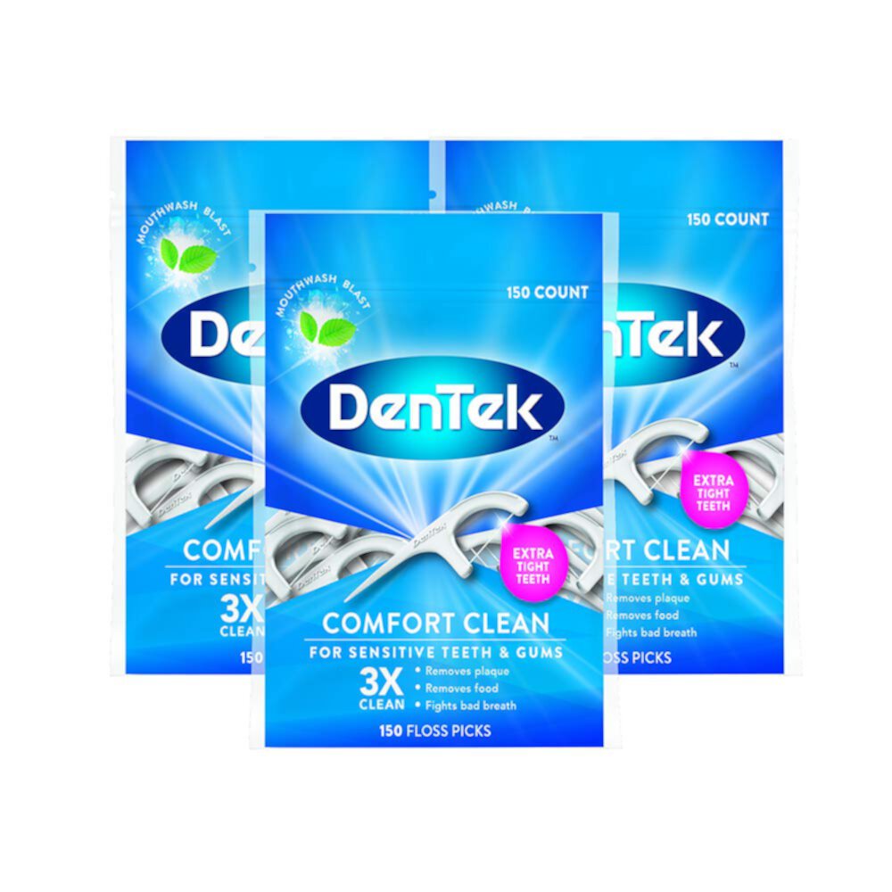 DenTek Comfort Clean Floss Picks, Silky Comfort Floss, 150 Count, (3 Pack) Visit the DenTek Store