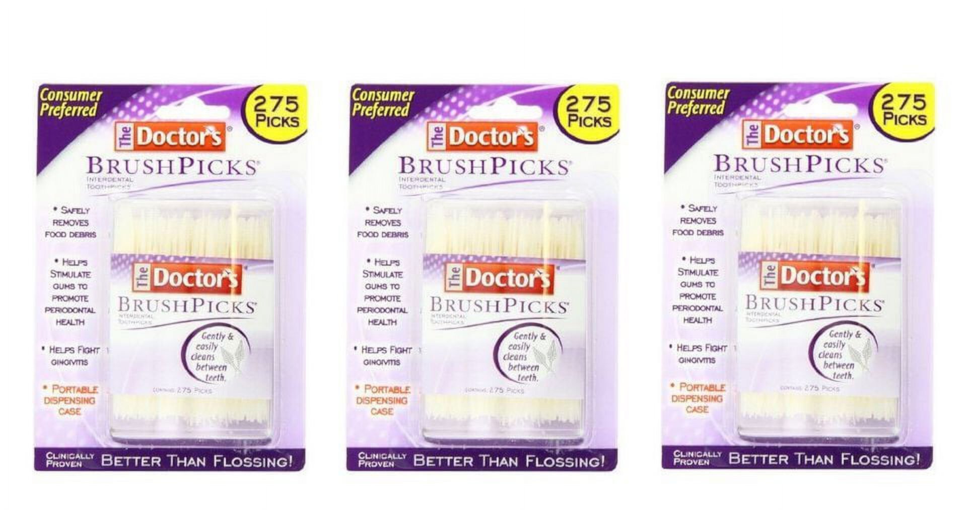 The Doctors Brush Picks - 275 Picks (Pack of 3) The Doctor's