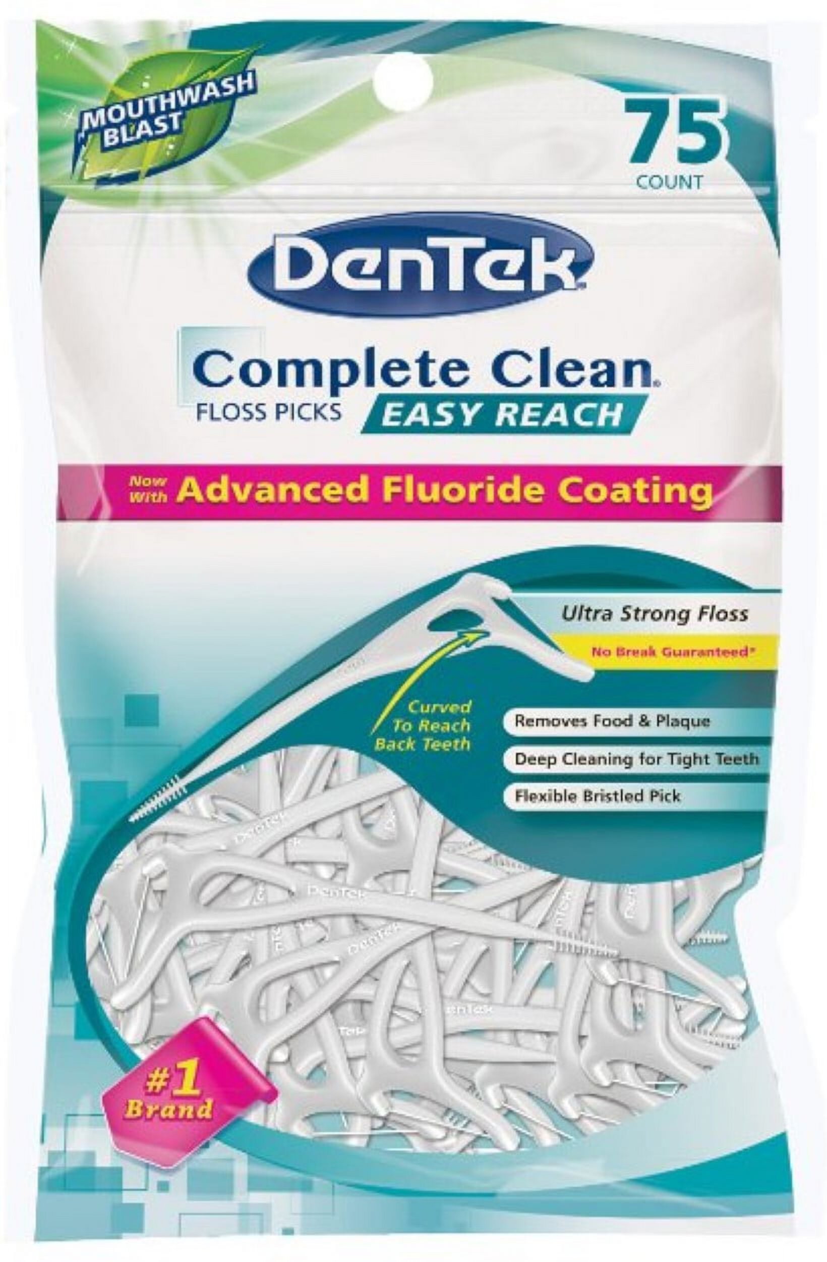 DenTek Complete Clean Fresh Mint Angled Floss Picks 75 ea Visit the DenTek Store