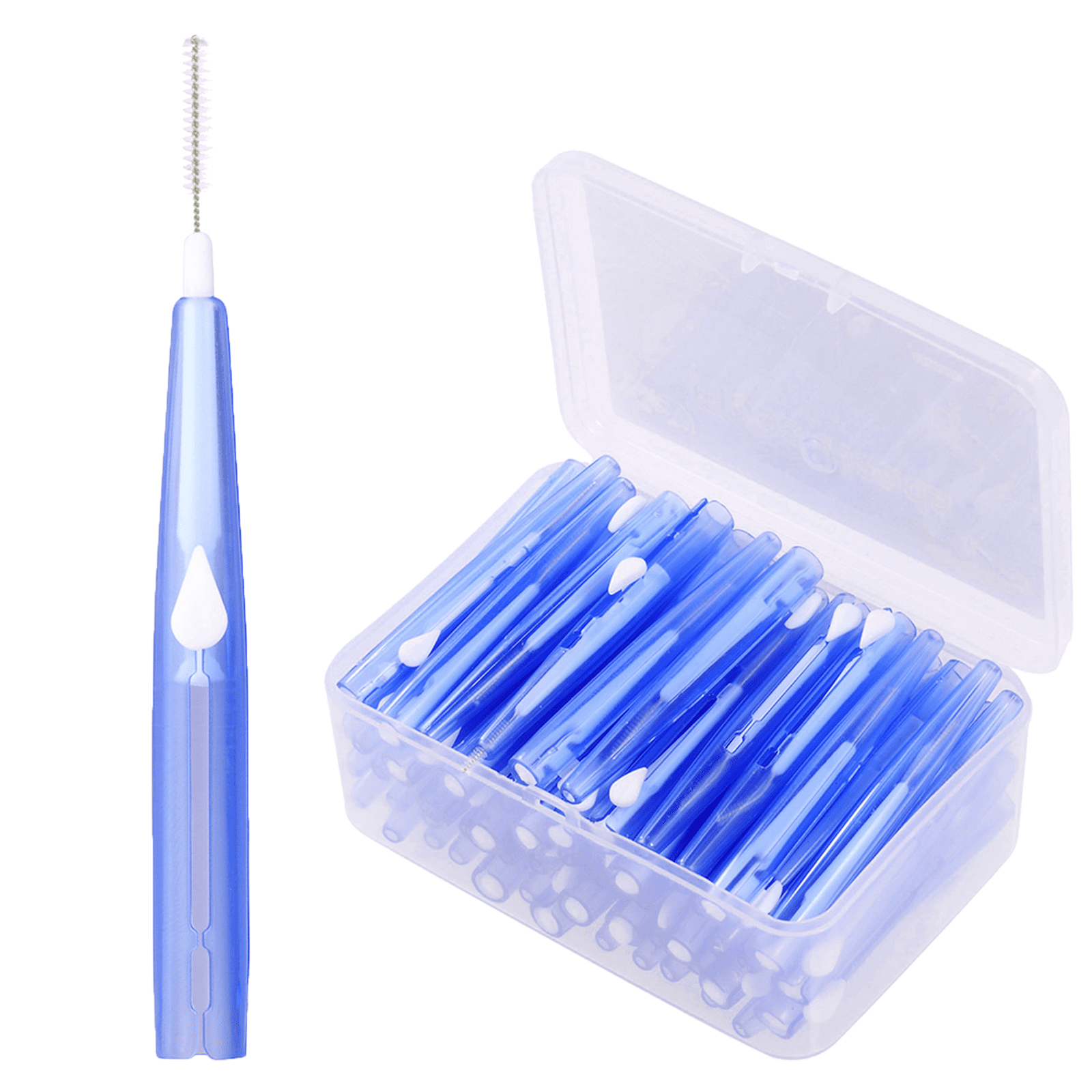 Anself 60Pcs Interdental Slim Brush Push-Pull Dental Floss Picks Refill Inter-Dental Brush Teeth Stick Toothpick Flosser for Oral Deep Clean Health Care Anself