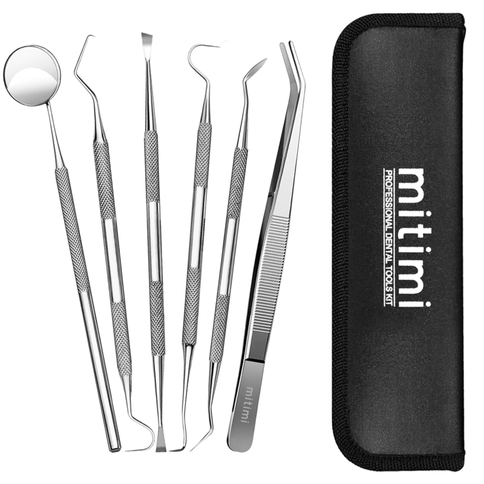 Mitimi Dental Tools, 6 Pack Professional Plaque Remover for Teeth Cleaning Tools Set, Stainless Steel Dental Hygiene Kit Visit the mitimi Store