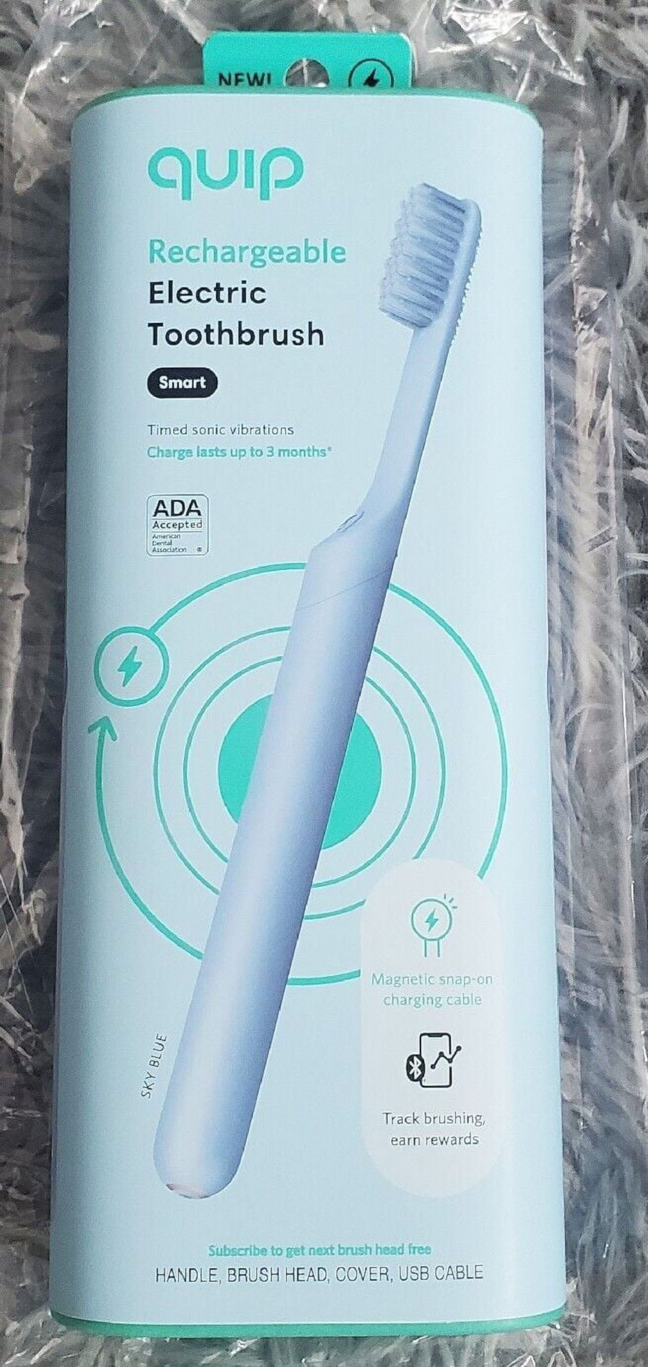 quip Smart Recharge Plastic Electric Toothbrush - Sky Blue Quip