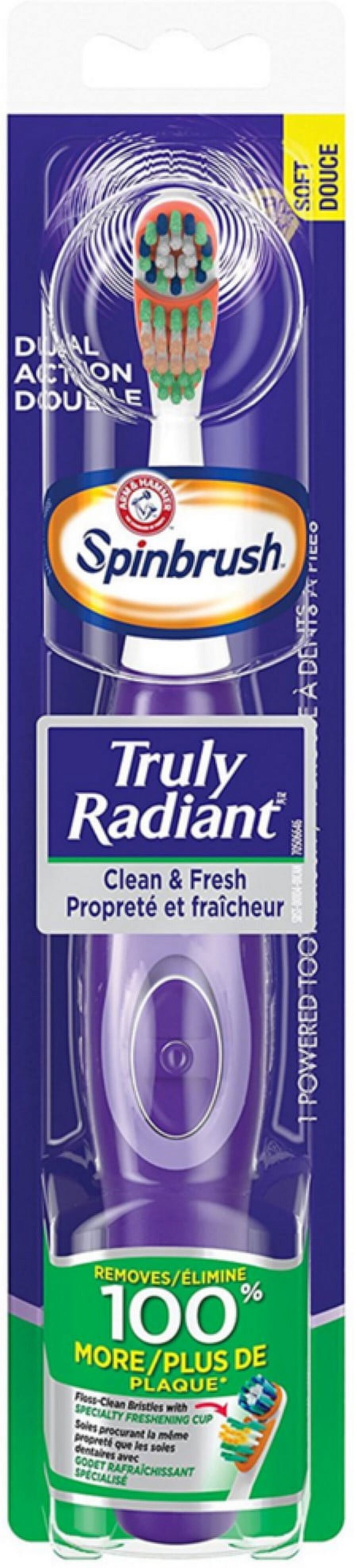 ARM & HAMMER Spinbrush Truly Radiant Clean & Fresh Battery Toothbrush 1 ea (Pack of 2) Arm & Hammer