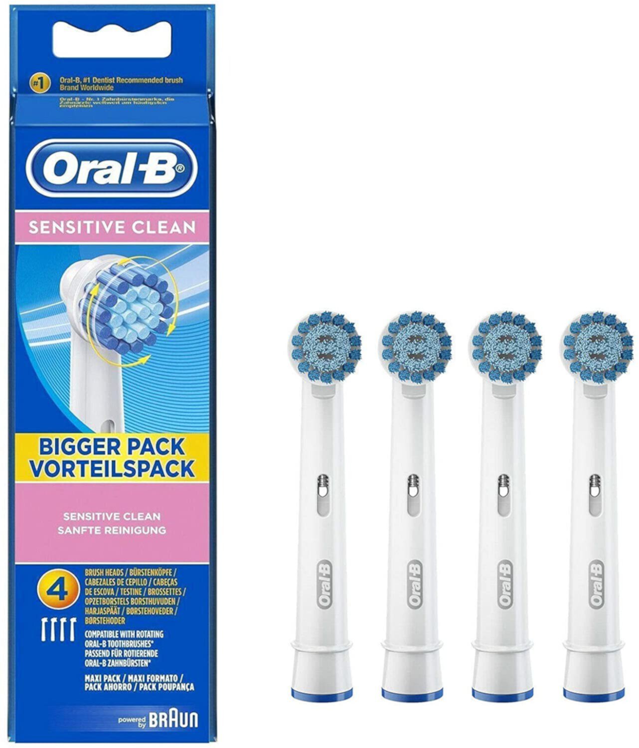 Oral-B Sensitive Clean Electric Toothbrush Replacement Brush Heads Refill, 4 Count Visit the Oral-B Store