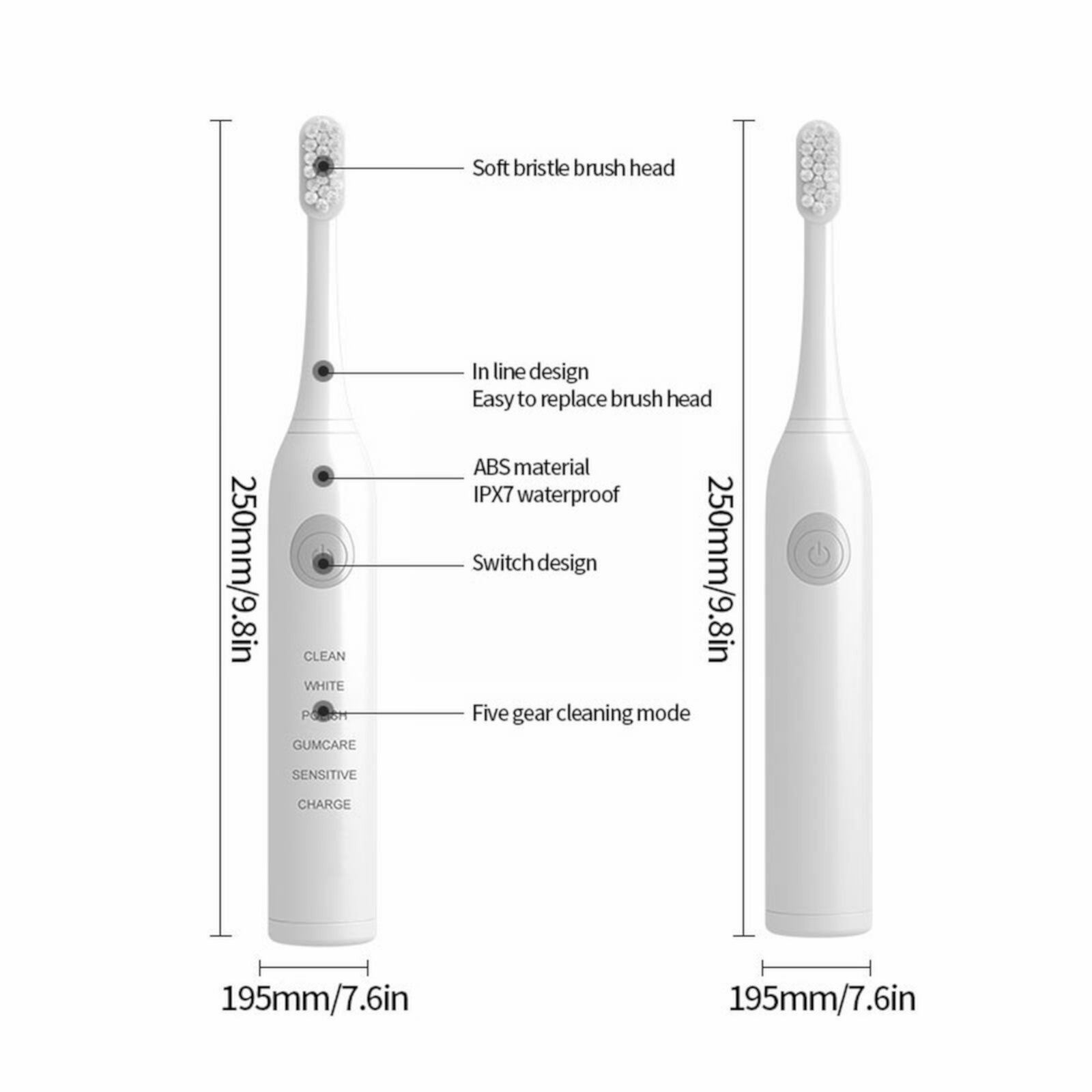 Battery Home Power Levitation Clean Toothbrush. Soft 3 Brush Heads Mechanical Toothbrush Heads Soft Kids Battery Powe Toothbrush with Timer Tooth Cap for Women Shower Parts Tooth Brushes Extra Soft Sumllary