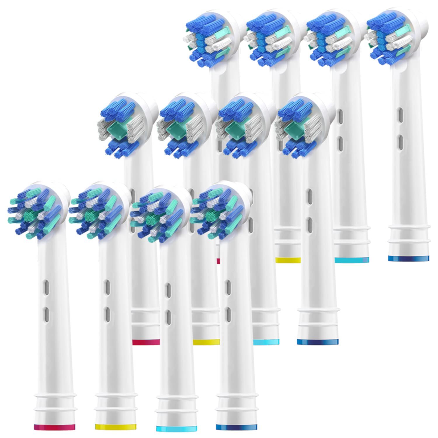 Toothbrush Heads for Oral B, 12 Pack Professional Electric Toothbrush Replacement Heads Medium Dupont Bristles Replacement Toothbrush Heads Assorted Floss Cross & Whitening Styles Brush Heads Refills Pearl Enterprises