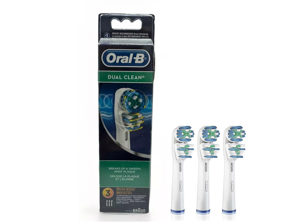 Replacement Toothbrush Heads for Oral-B, Dual Clean Electric Toothbrush Replacement Brush Heads Refill, 3 Count OraIb