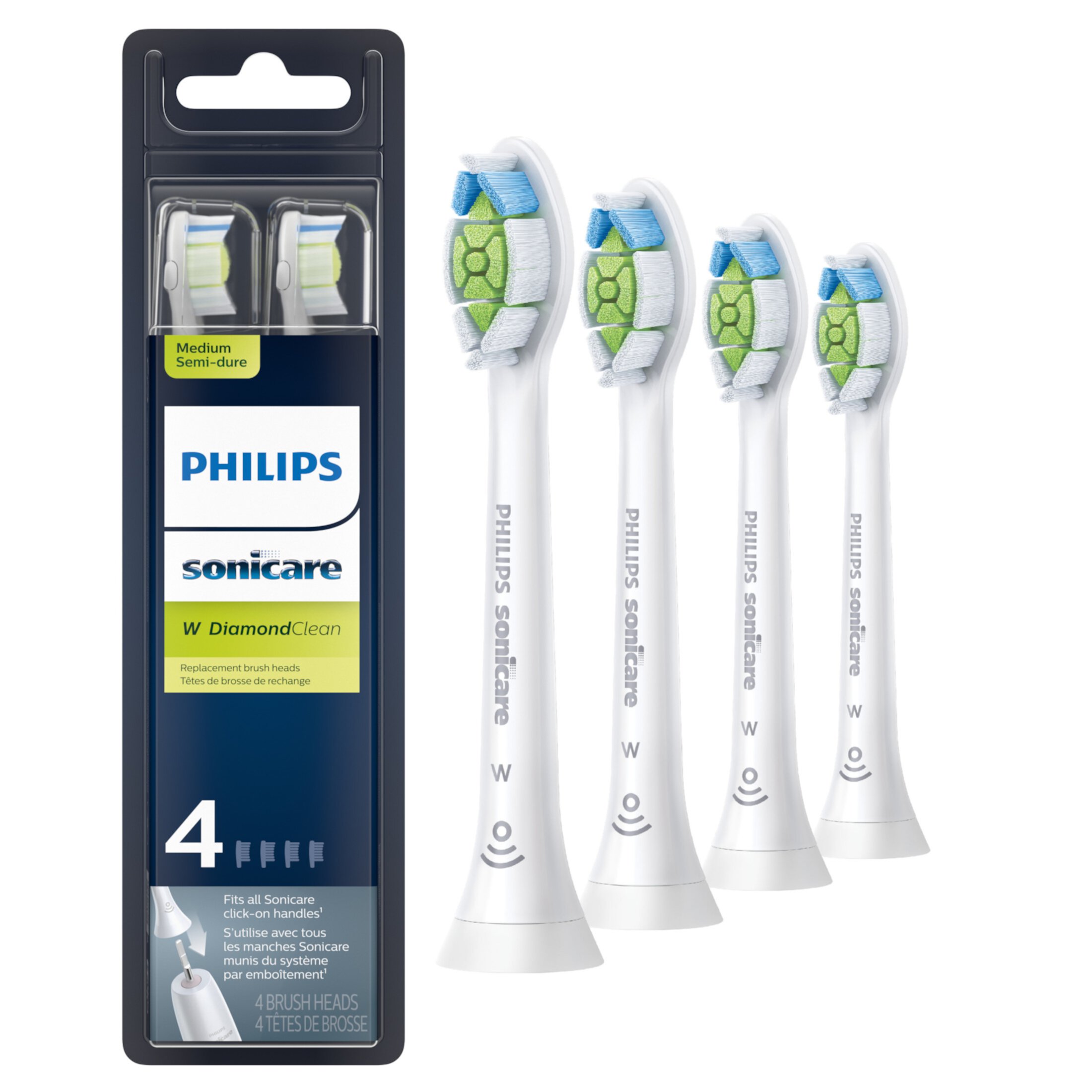 Philips Sonicare Diamondclean Replacement Toothbrush Heads, HX6064/65, Brushsync™ Technology, White 4-pk Visit the Sonicare Store