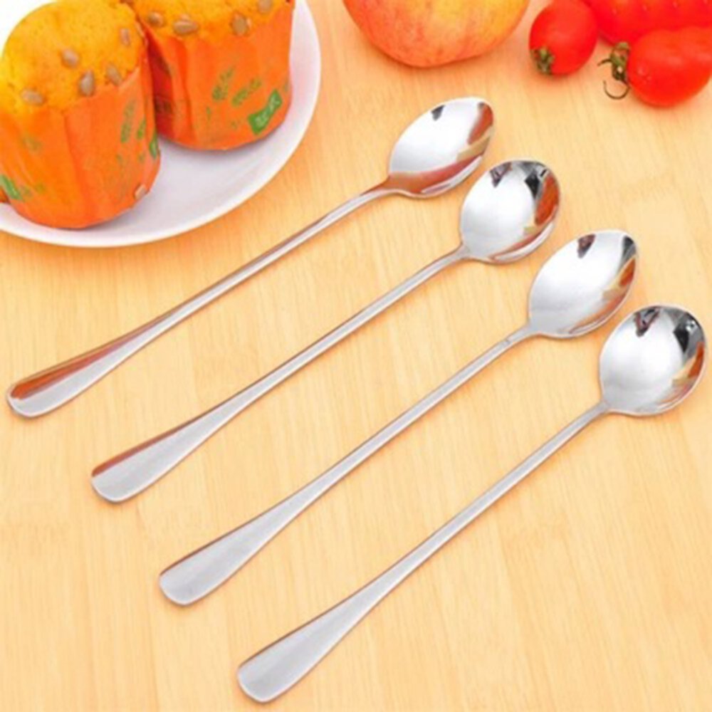 ZUBKTE Icecream Scooper Long Handle Tea Coffee Spoons Ice Cream Cutlery Stainless Steel ZUBKTE