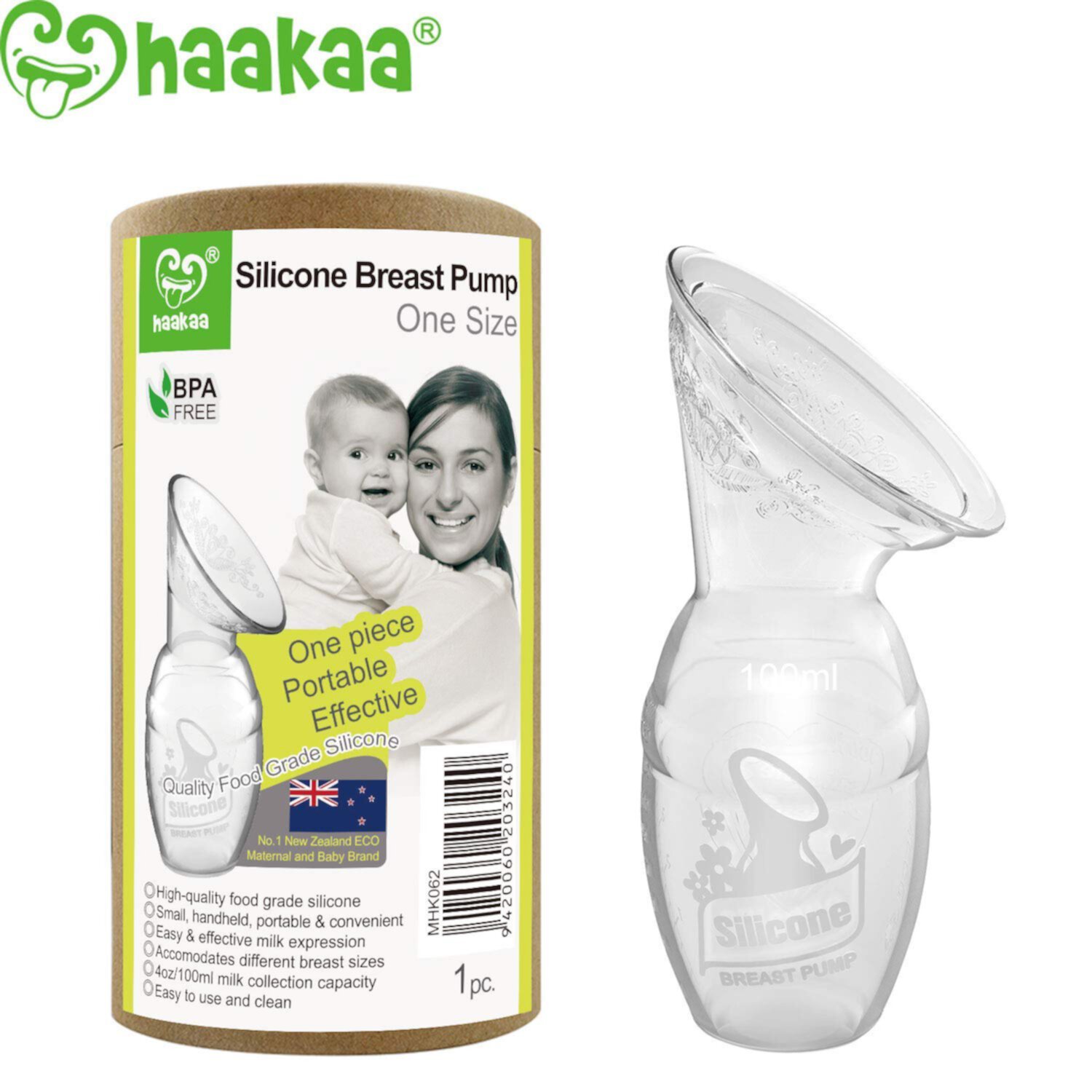 Haakaa Manual Breast Pump 4oz/100ml, New Style Haakaa