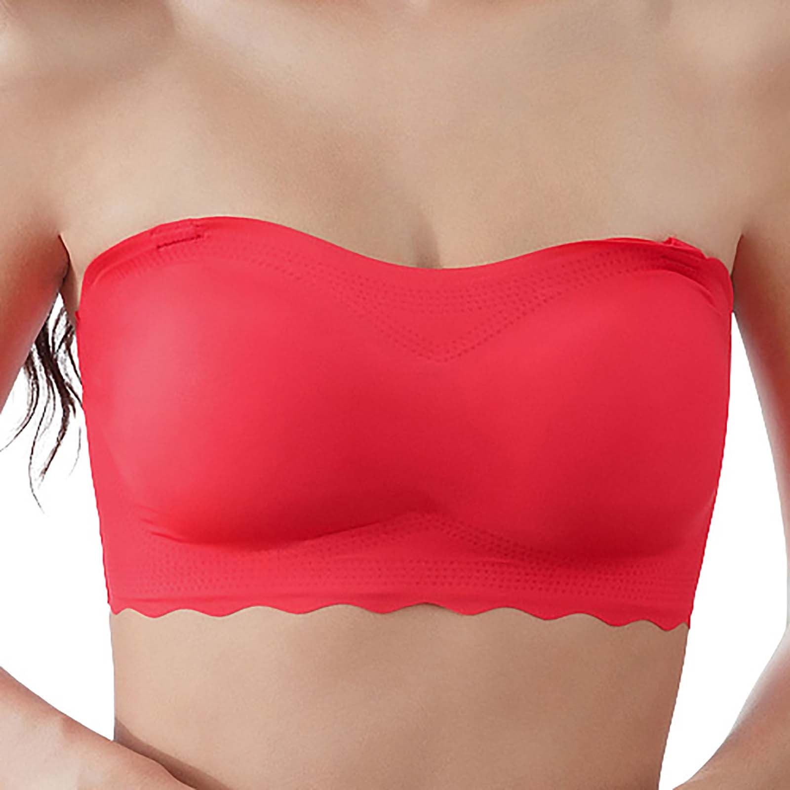 Women's Gathered Non-slip Oversized Chest Thin Tube Top Wrap Chest Invisible Chest Paste Underwear Hurxie Deals