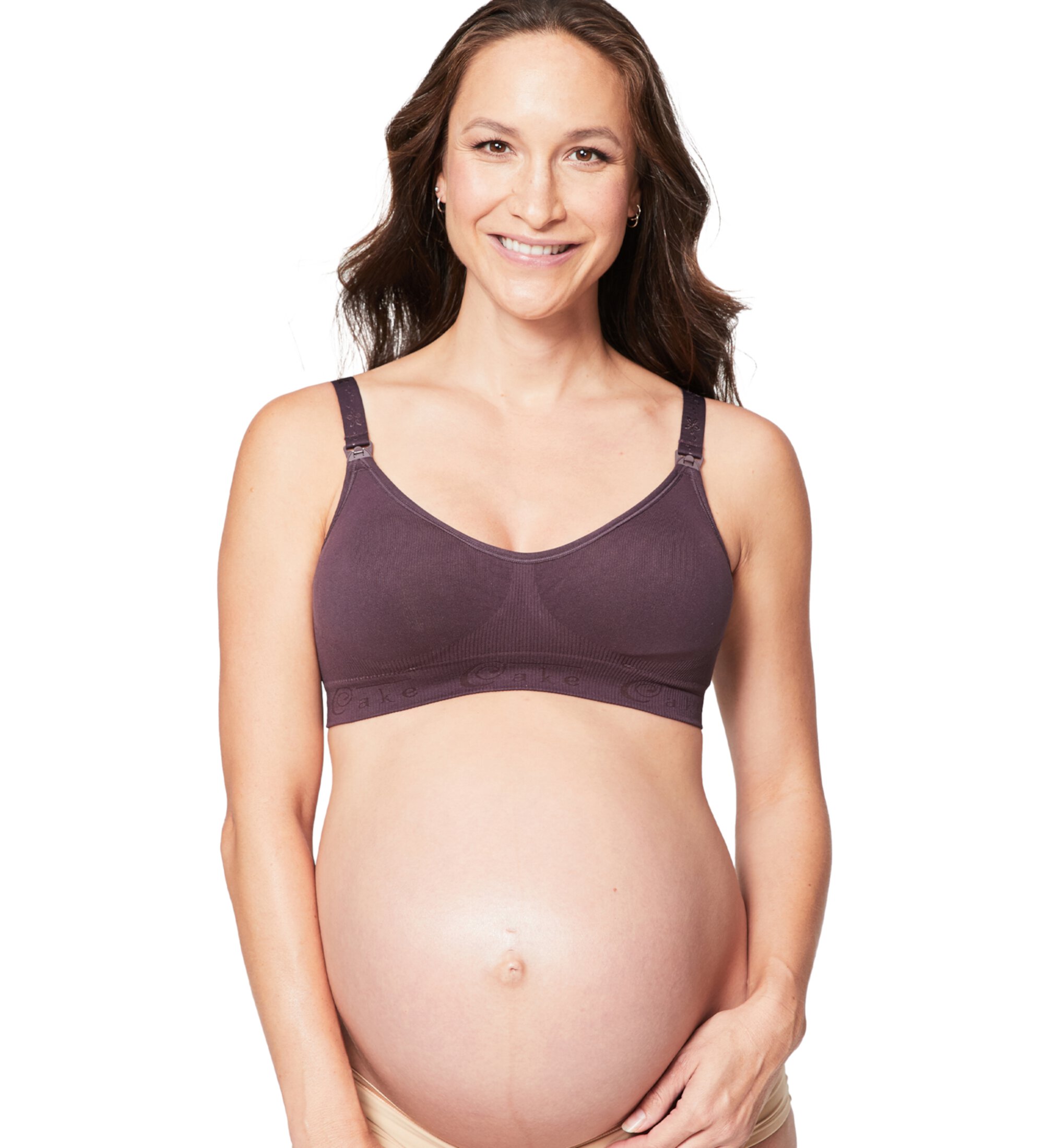 Cake Maternity Women's Maternity and Nursing Rock Candy Luxury Seamless Contour Bra (with removable pads), Choc Brown, Small Cake Maternity