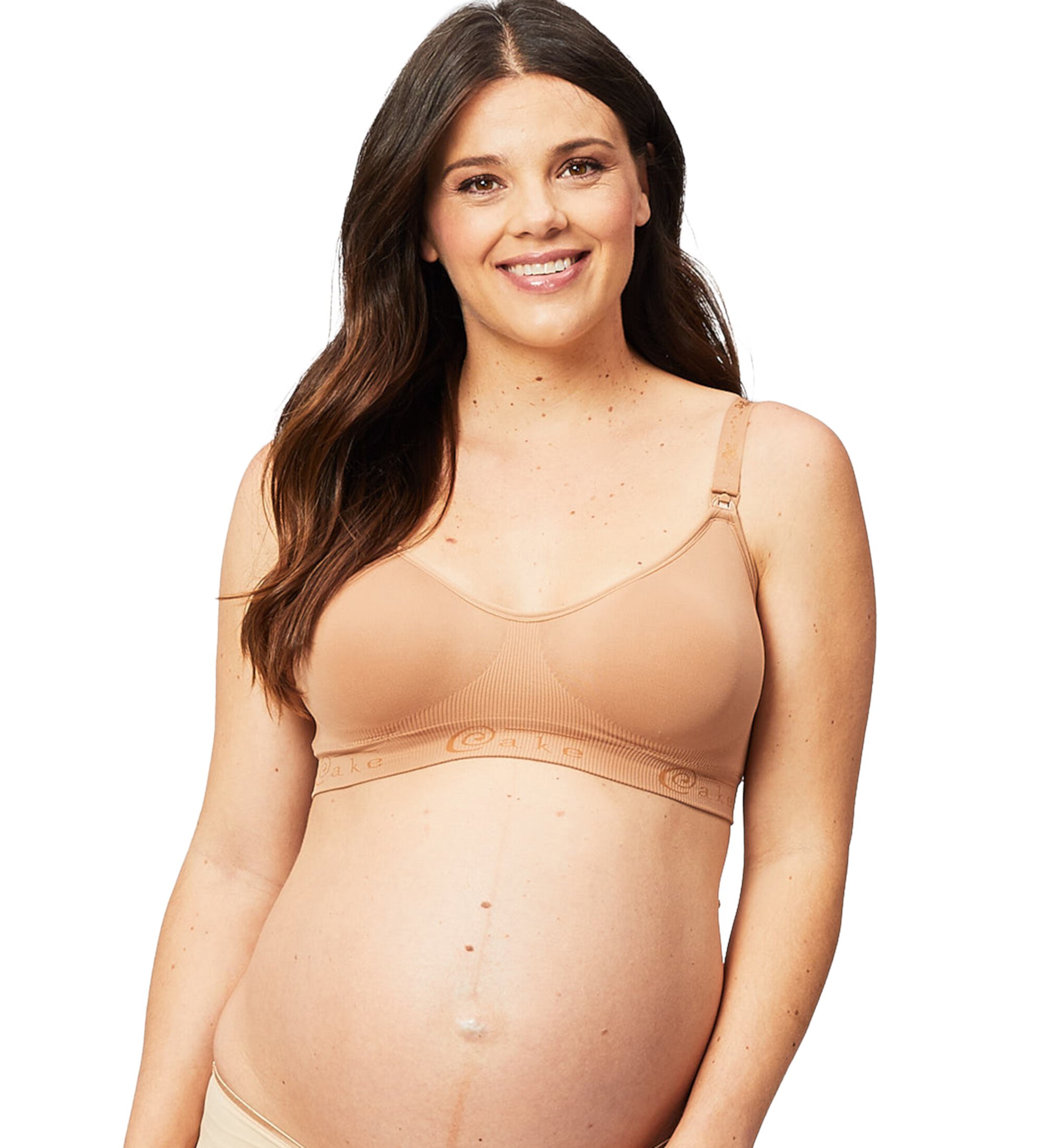 Cake Maternity Women's Maternity and Nursing Rock Candy Luxury Seamless Contour Bra (with removable pads), Mocha, Small Cake Maternity