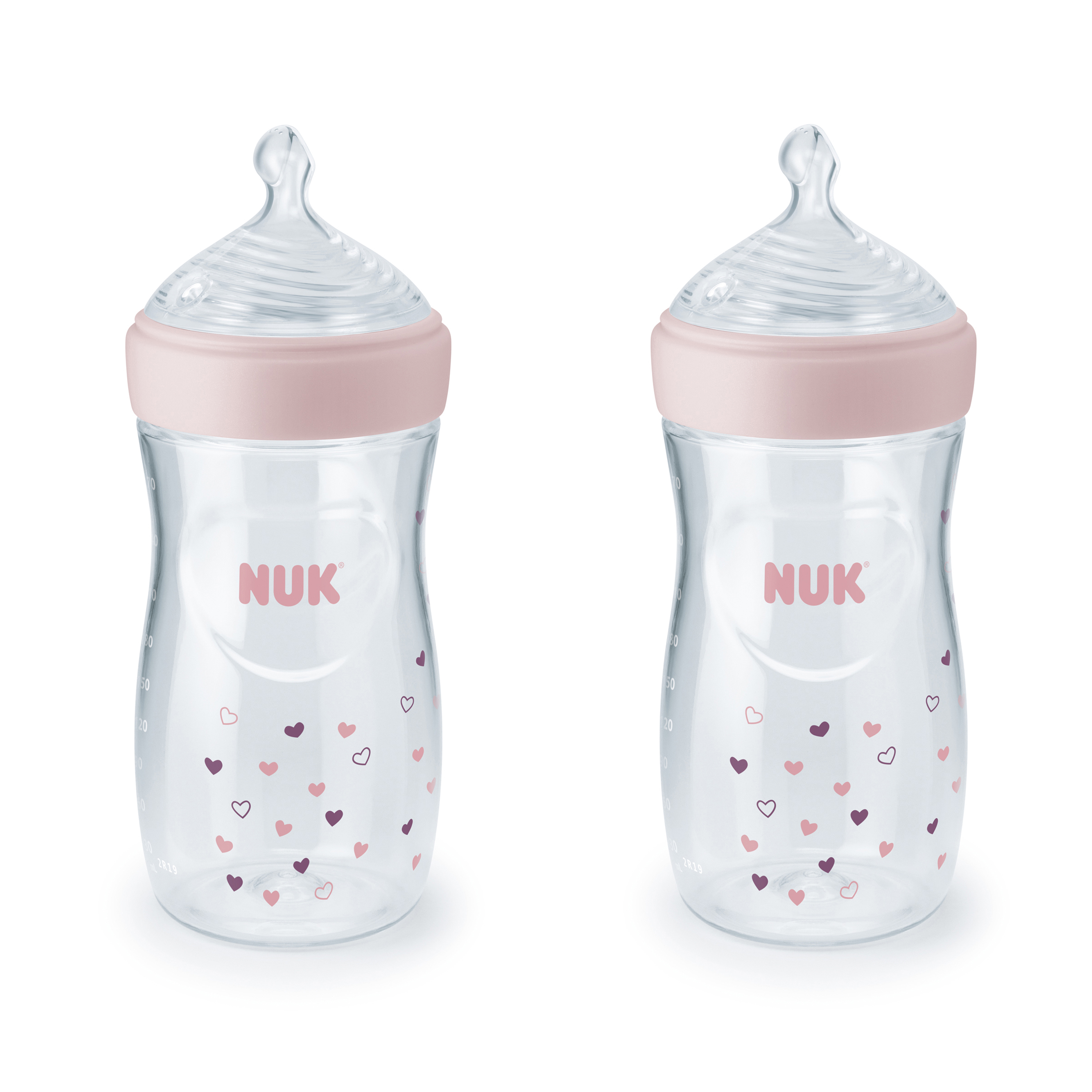 NUK Simply Natural with SafeTemp, 9 oz, 2 Pack, Girl NUK