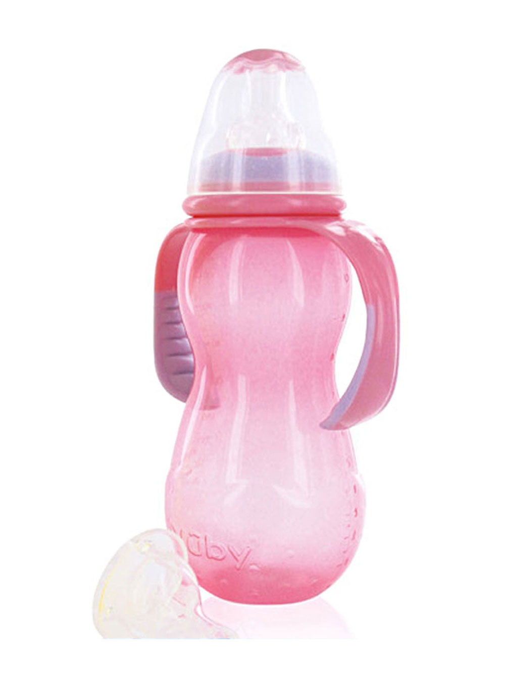 Nuby Non-Drip Standard Neck Bottle (11 oz.) - pink, one size NUBY