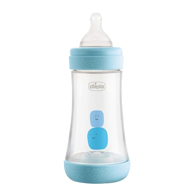 Chicco Perfect 5 240ml Biofunctional Feeding Bottle (Blue) Chicco