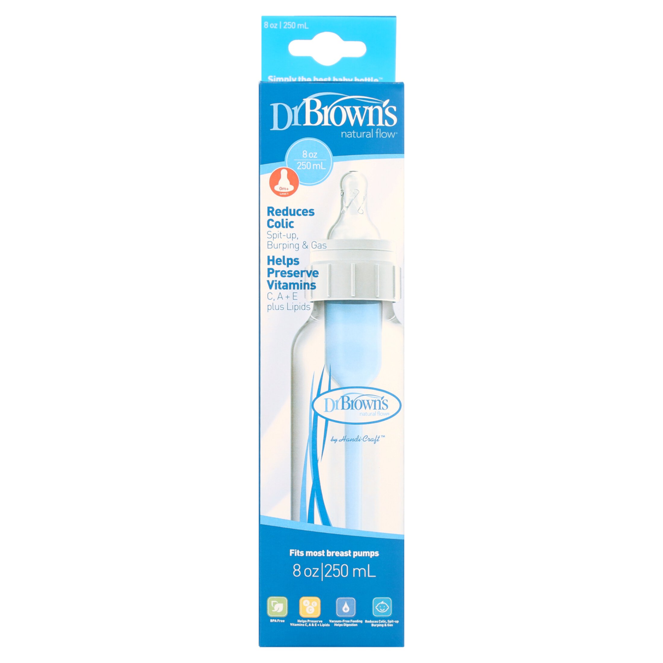 ***Discontinued***Dr. Brown’s Natural Flow Anti-Colic Baby Bottle, Level 1 Slow Flow Nipple, 4oz, 1 Pack, 0m+ Visit the Dr. Brown's Store