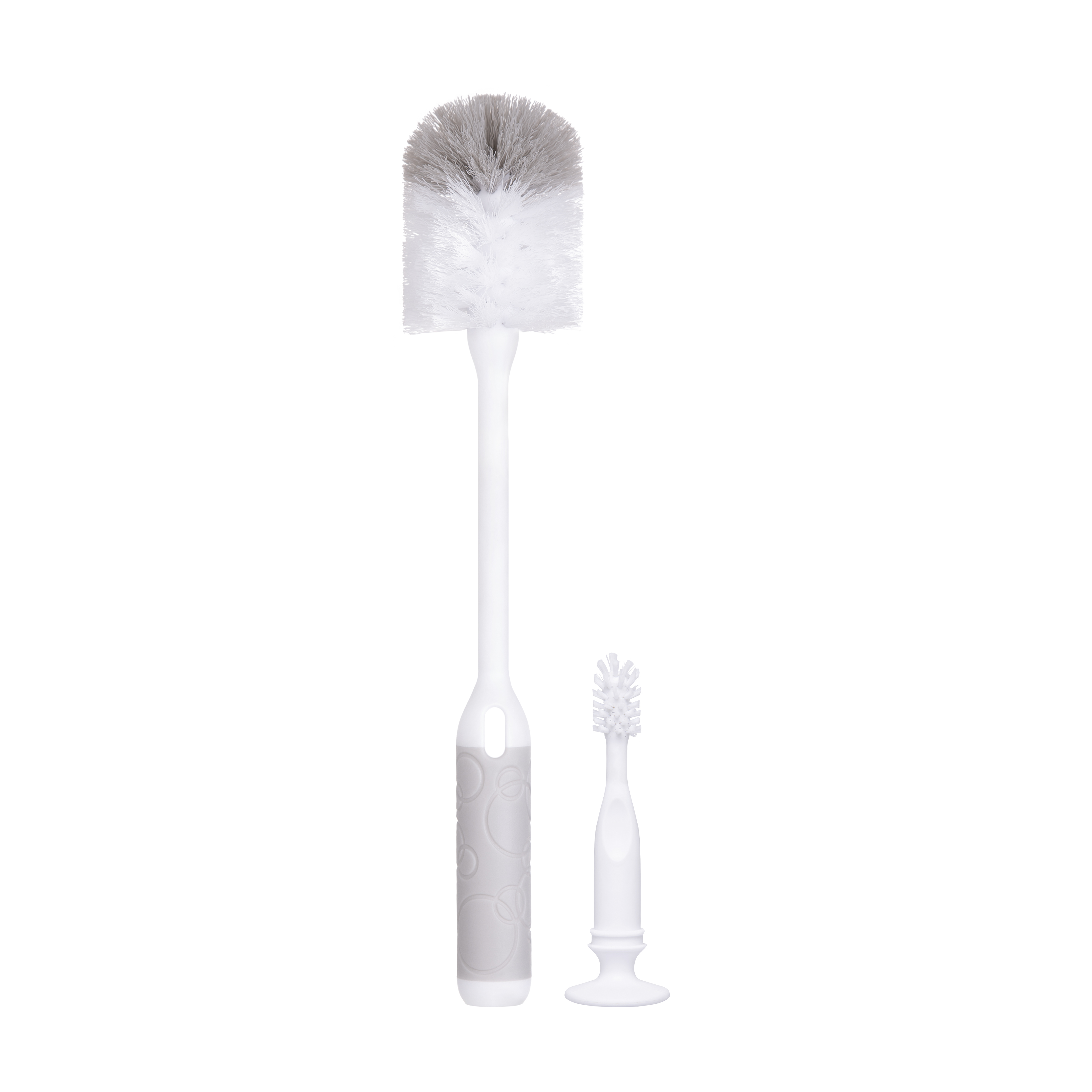 Ubbi Baby Bottle Brush Set, Bottle Brush and Nipple Brush, Baby Cleaning Essentials, Gray Ubbi