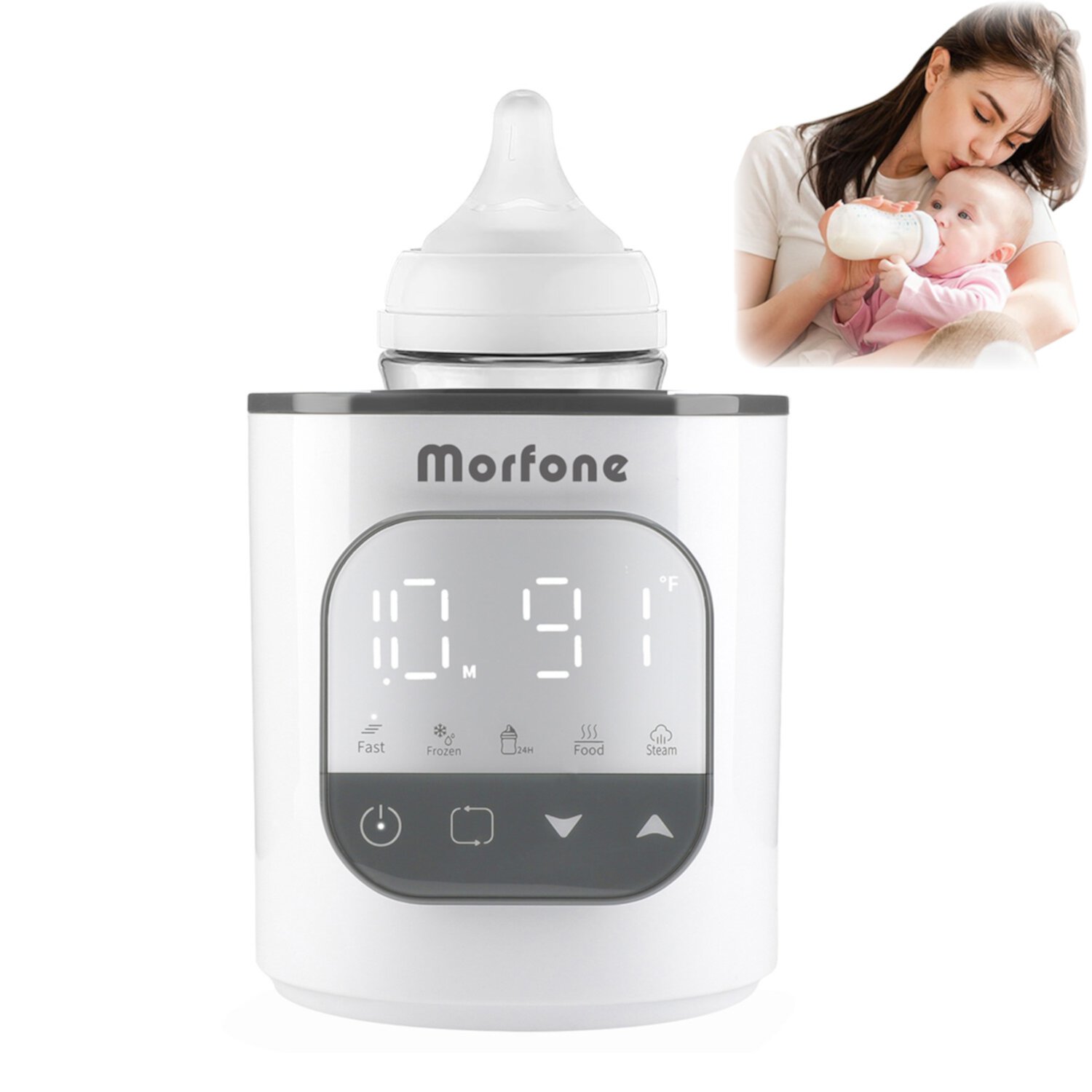 Morfone 10-in-1 Bottle Warmer for All Bottles with Timer, Accurate Temperature Control and Automatic Shut-Off Morfone