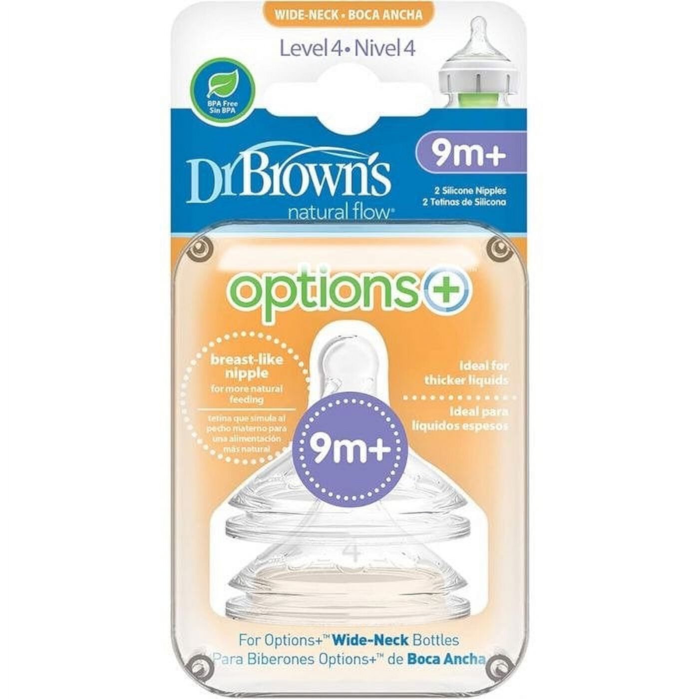 Dr Brown's - Options+ Level 4 Teats 9m+ (2 Pack) Visit the Dr. Brown's Store