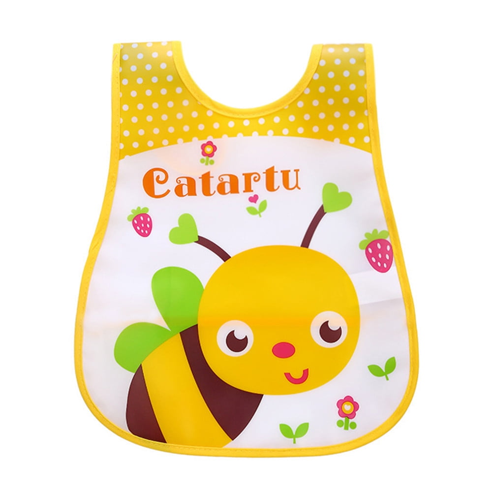 Rinsvye Toddler Kids Boys Girls Full Baby Bib Cartoon Sleeveless Waterproof Feeding Bibs Girl Cotton Apron Bib Smock Gender Neutral Toddler Clothes Baby Eating Smock Rinsvye