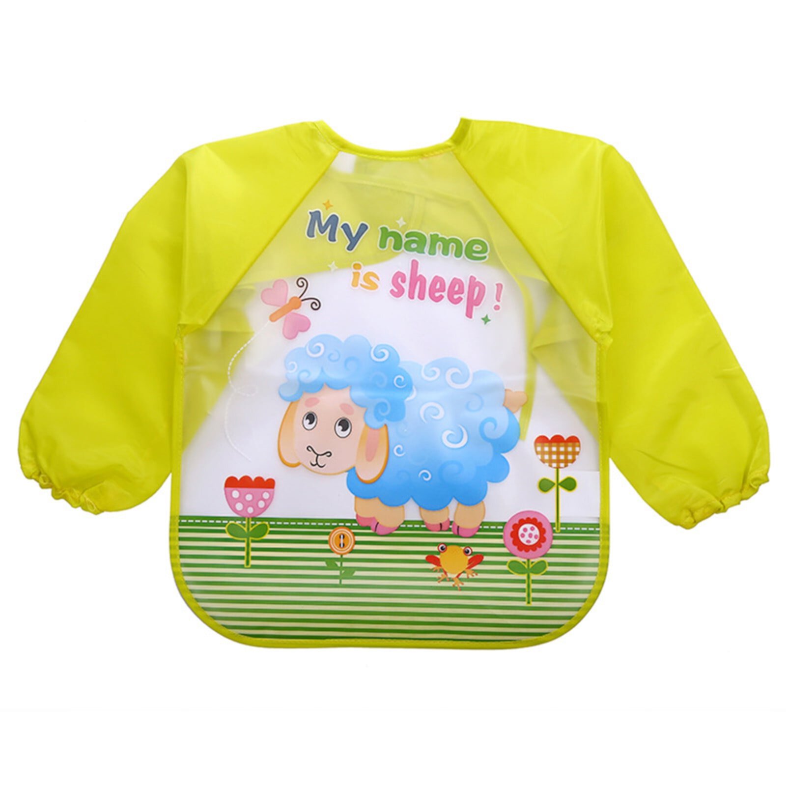 Rinsvye Toddler Kids Boys Girls Full Baby Bib Cartoon Sleeveless Waterproof Feeding Bibs Girl Cotton Apron Bib Smock Gender Neutral Toddler Clothes Baby Eating Smock Rinsvye