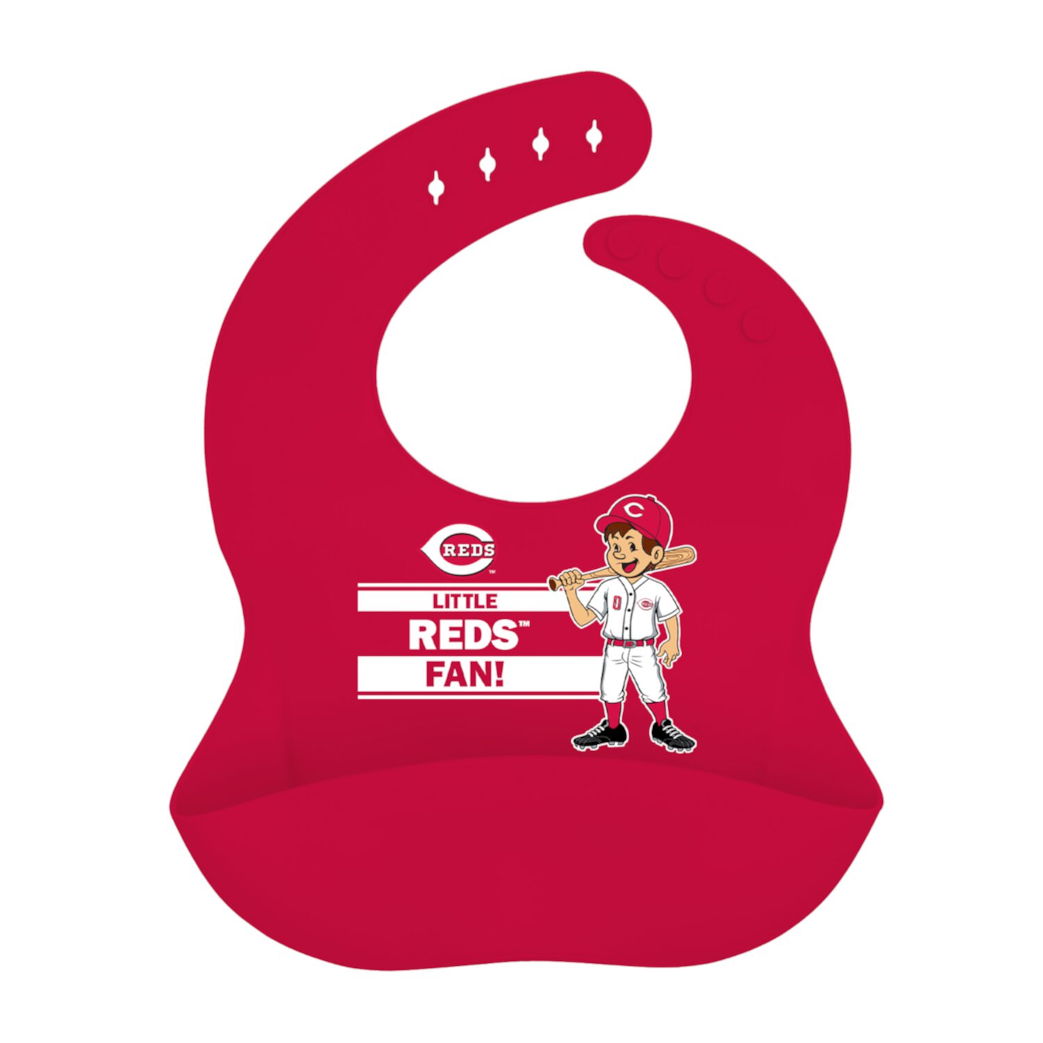 BabyFanatic Officially Licensed Unisex Silicone Baby Bib - MLB Cincinnati Reds Baby Fanatic